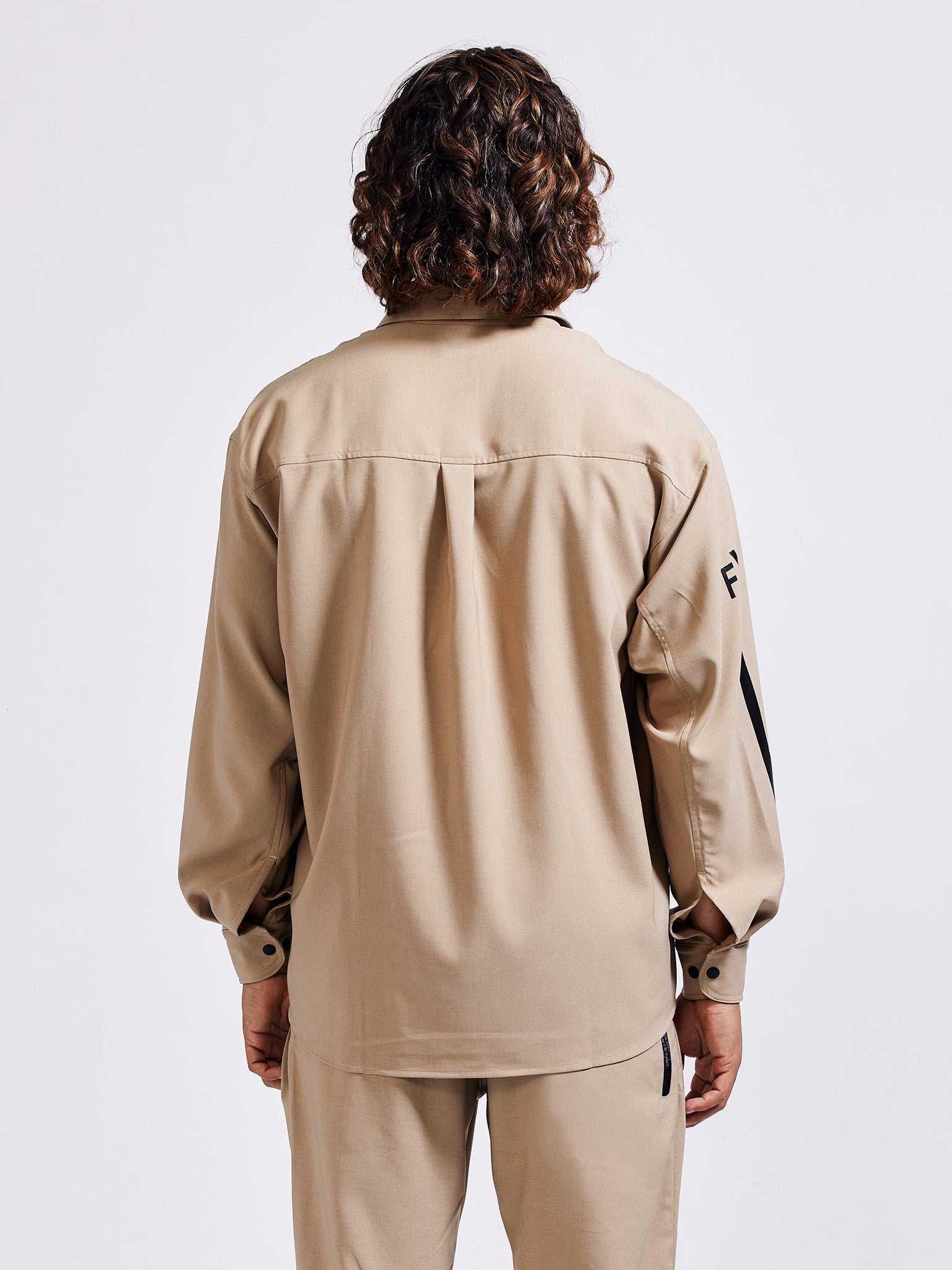 Reflax®RadBlue ×FlashPacker stretch linen-like shirt