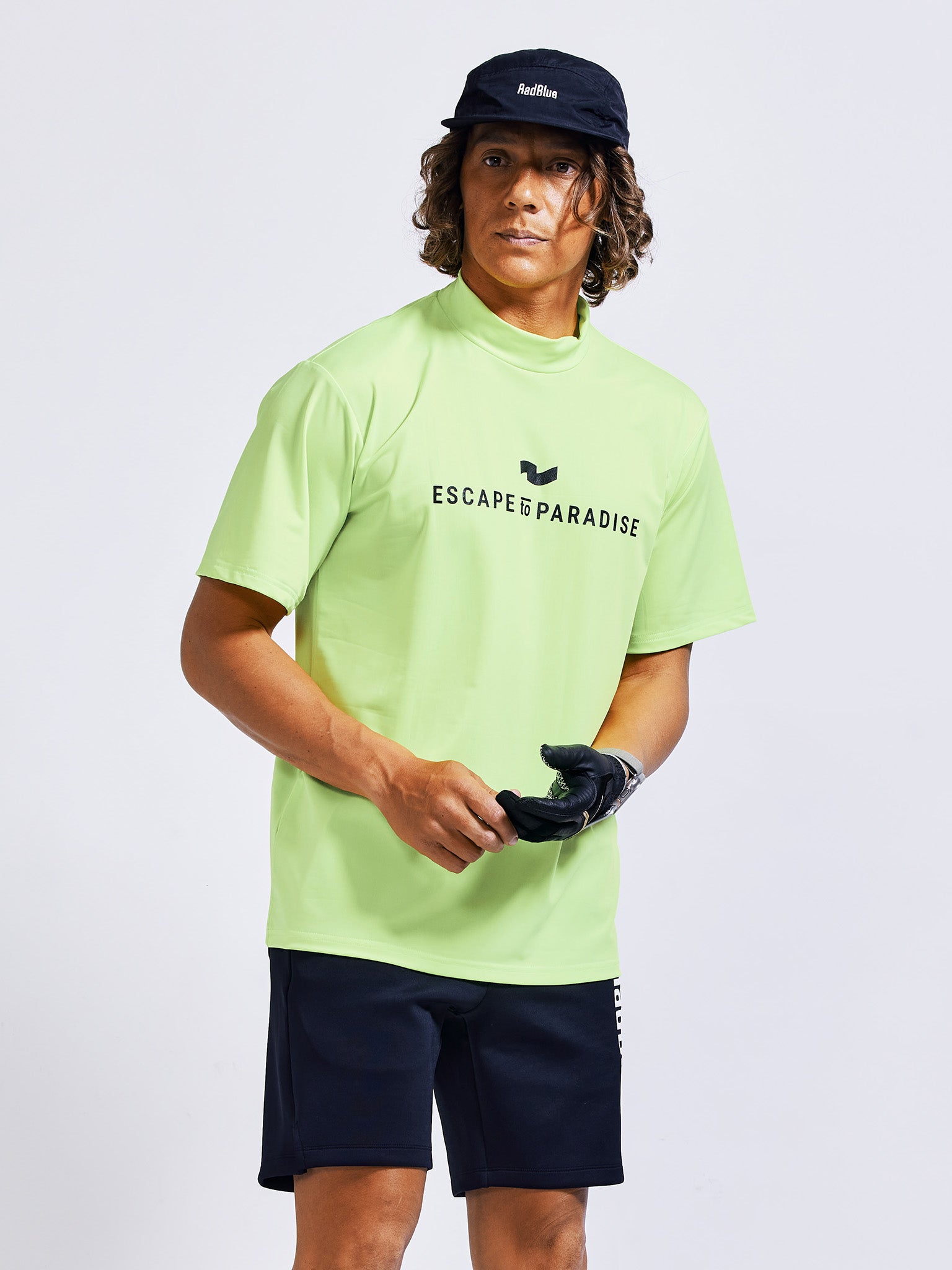 カラーストレッチモックネックS/S【logo】