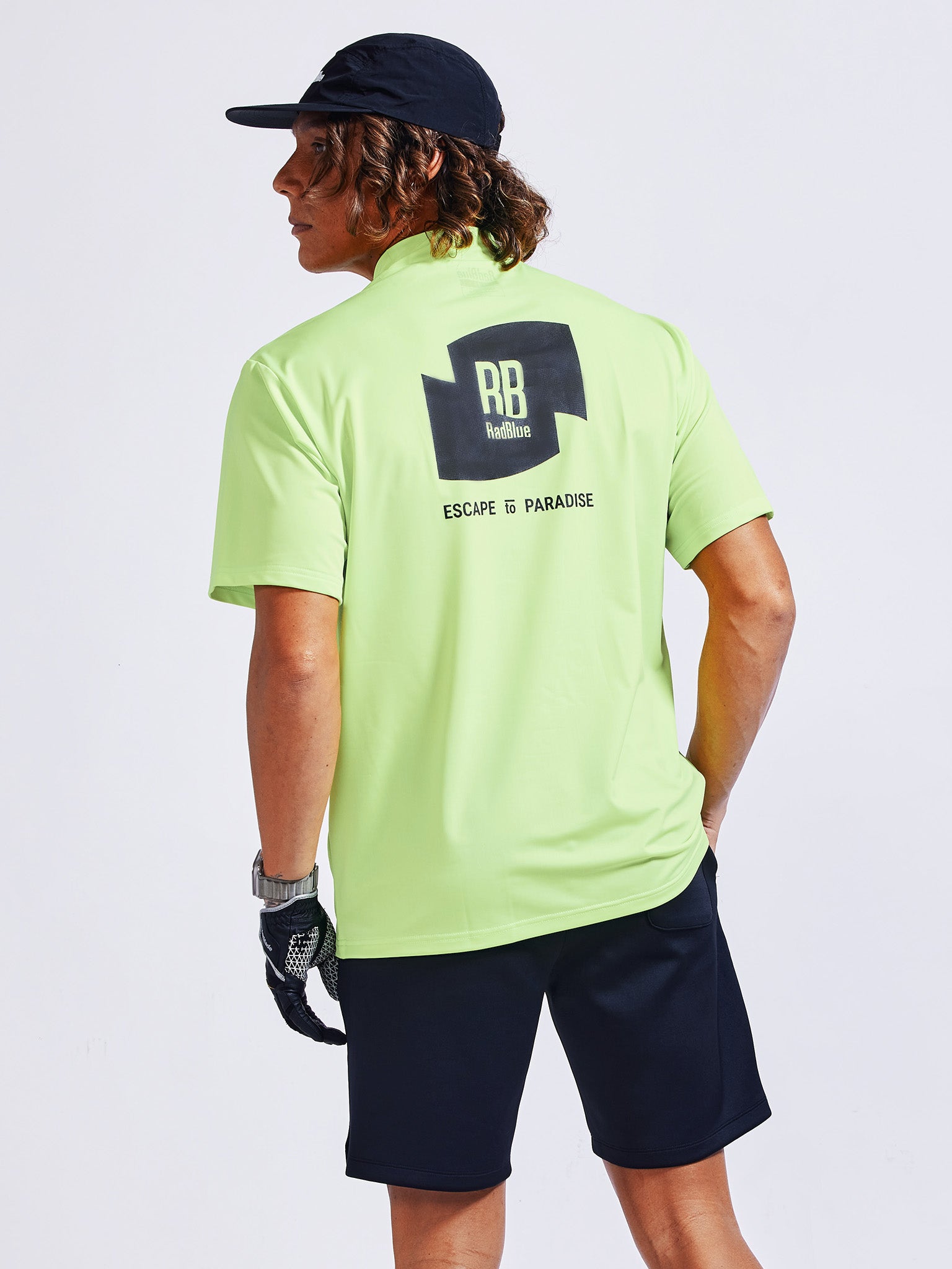 カラーストレッチモックネックS/S【logo】