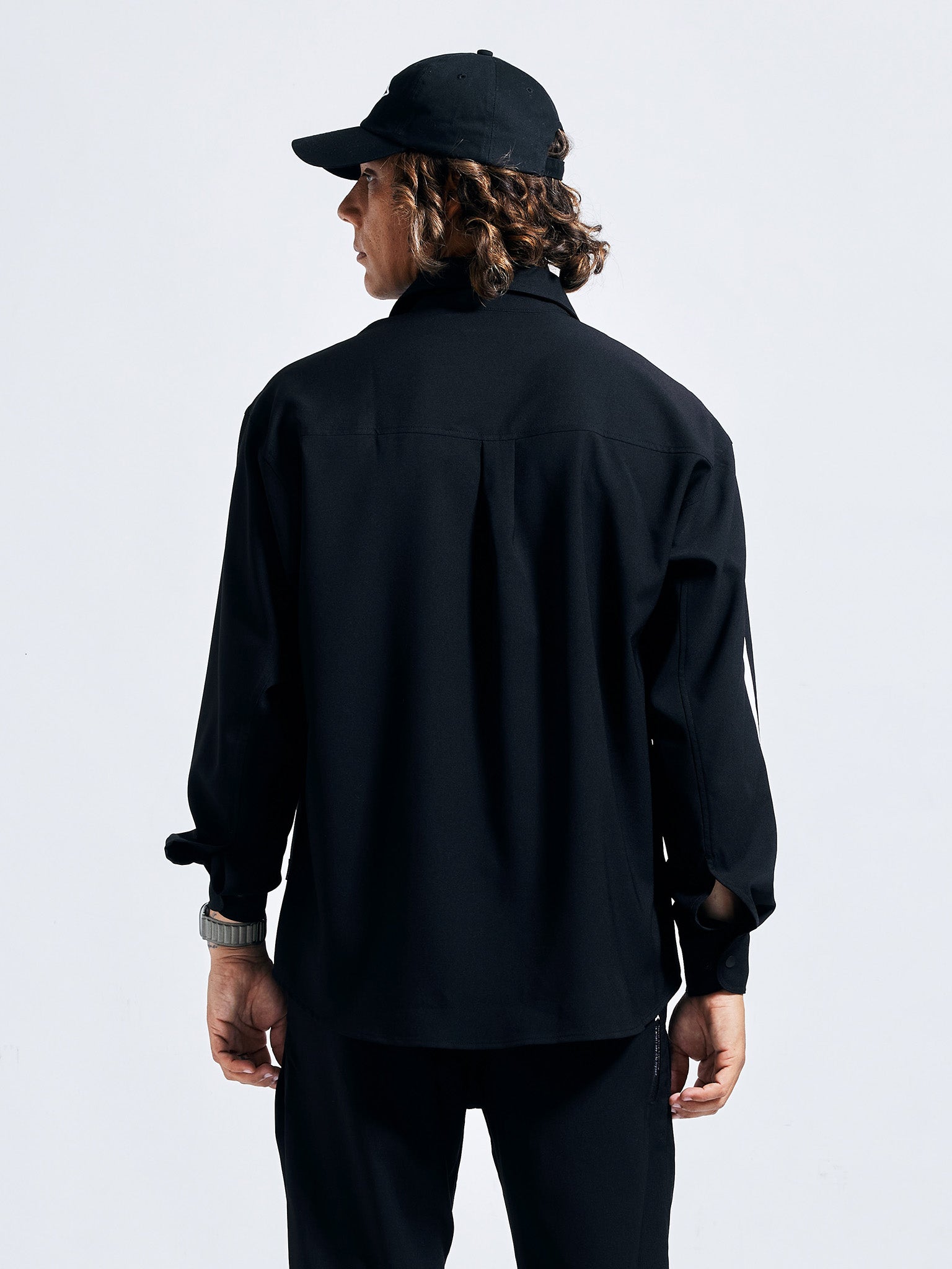 Reflax®RadBlue ×FlashPacker stretch linen-like shirt