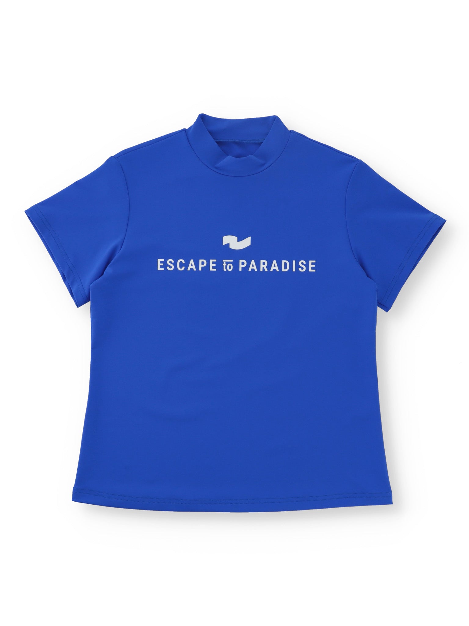 カラーストレッチモックネックS/S【logo】WOMENS