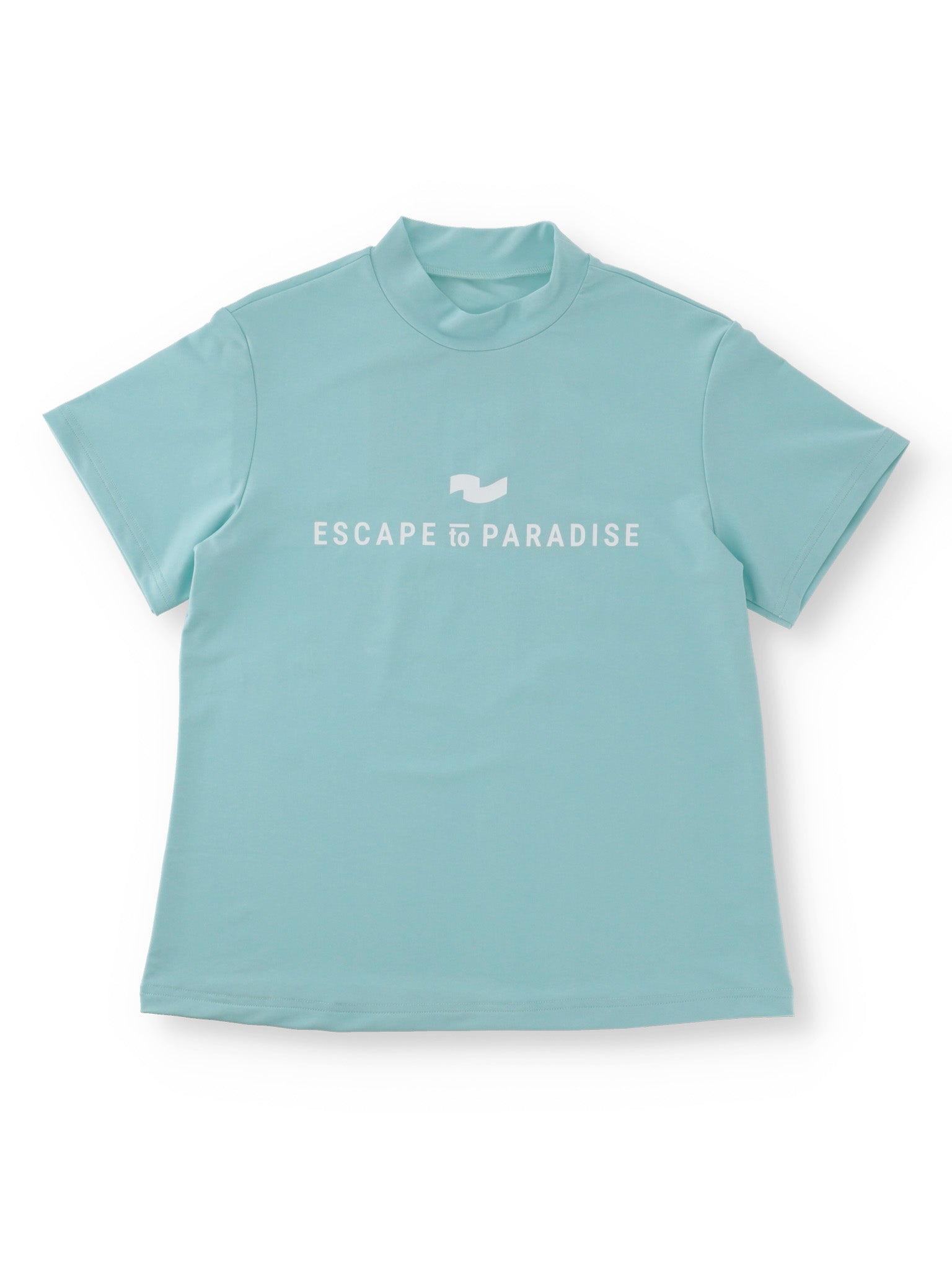 カラーストレッチモックネックS/S【logo】WOMENS