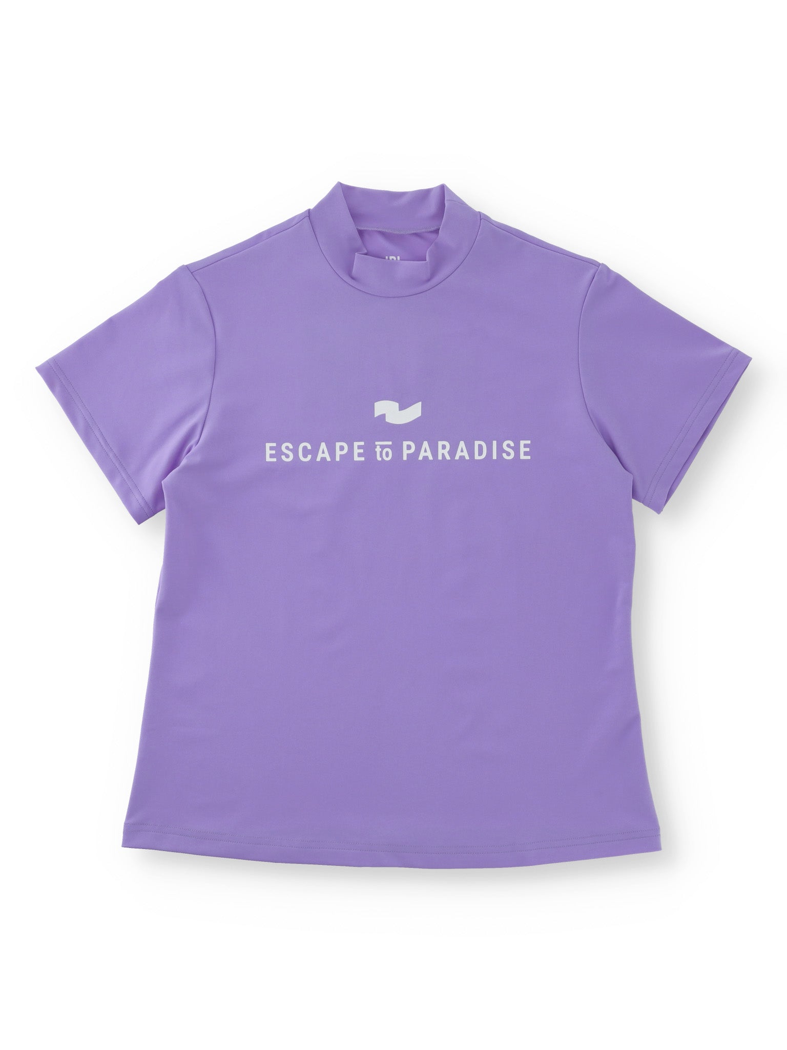 カラーストレッチモックネックS/S【logo】WOMENS