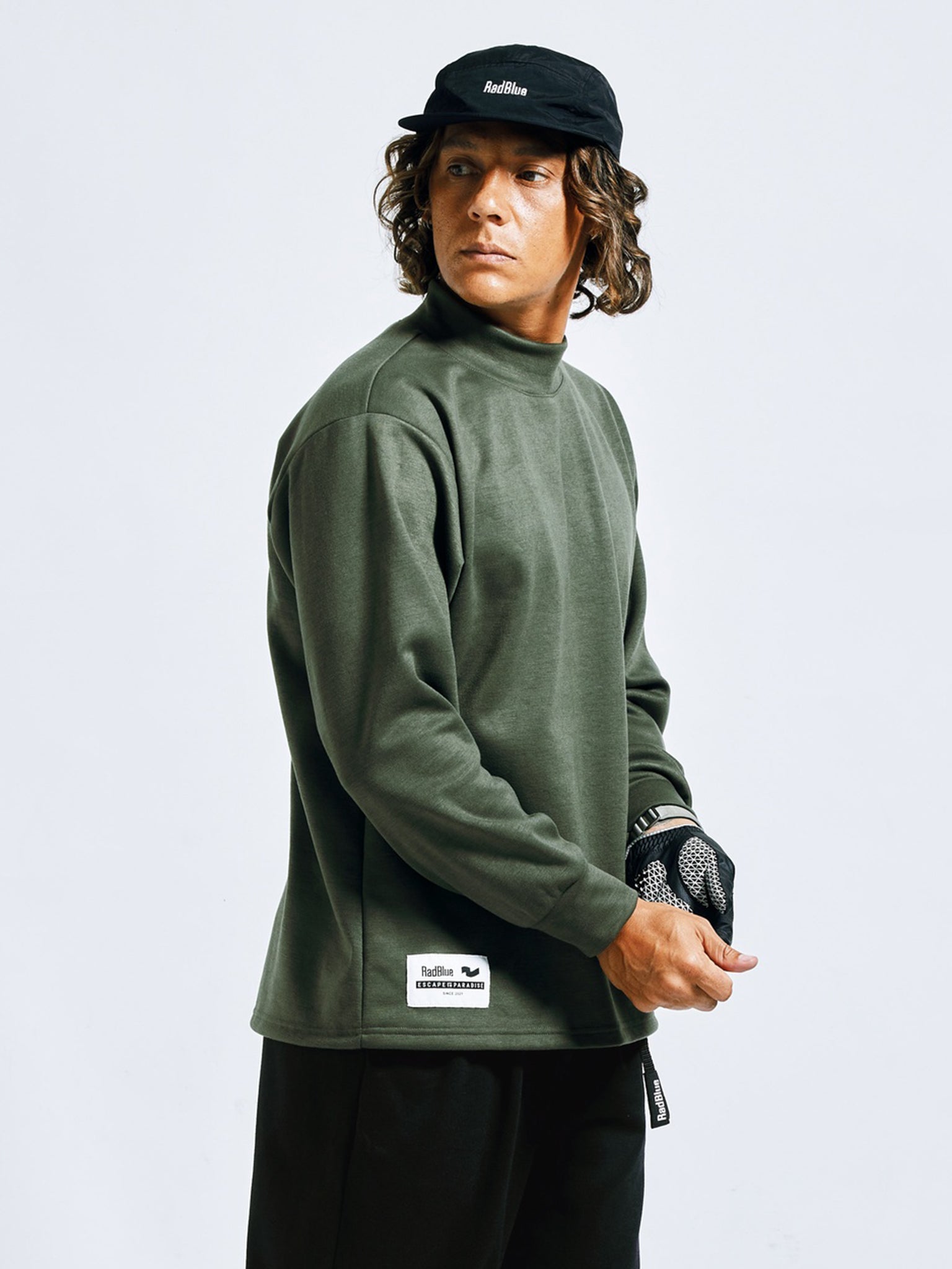 Wool Touch Mock Neck Long Sleeve