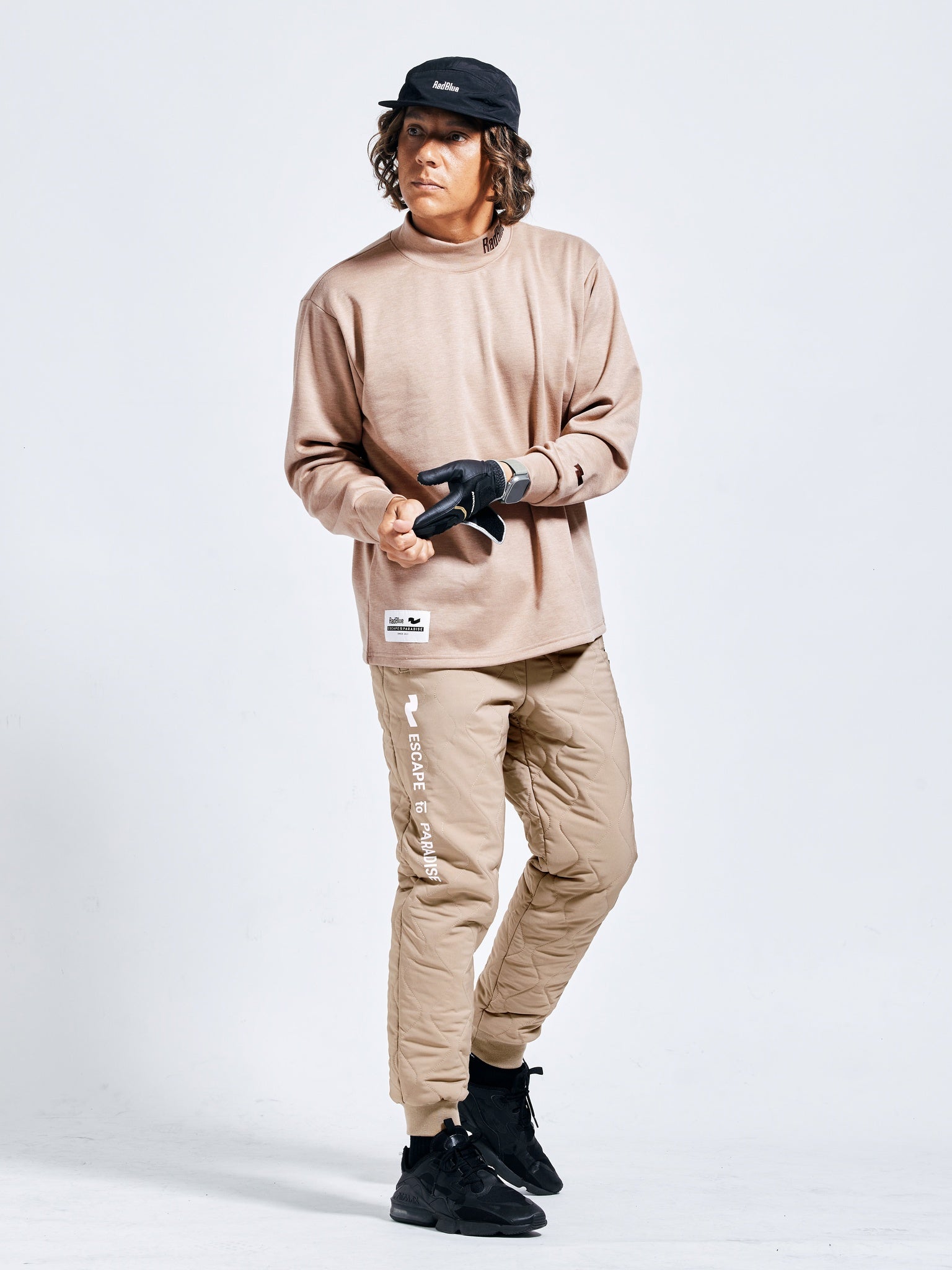 ウールタッチモックネックロングスリーブ