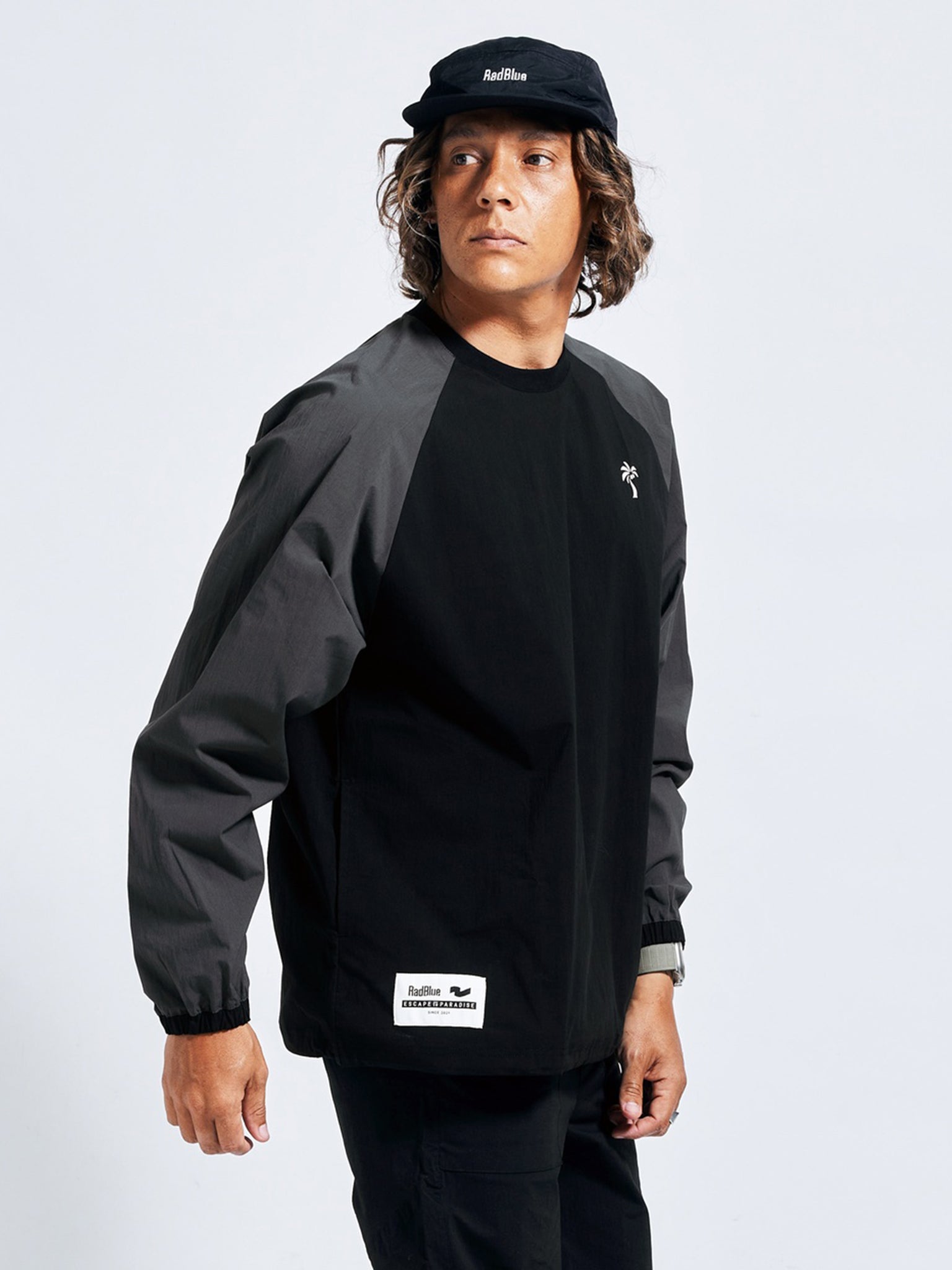 Tech cotton nylon pullover