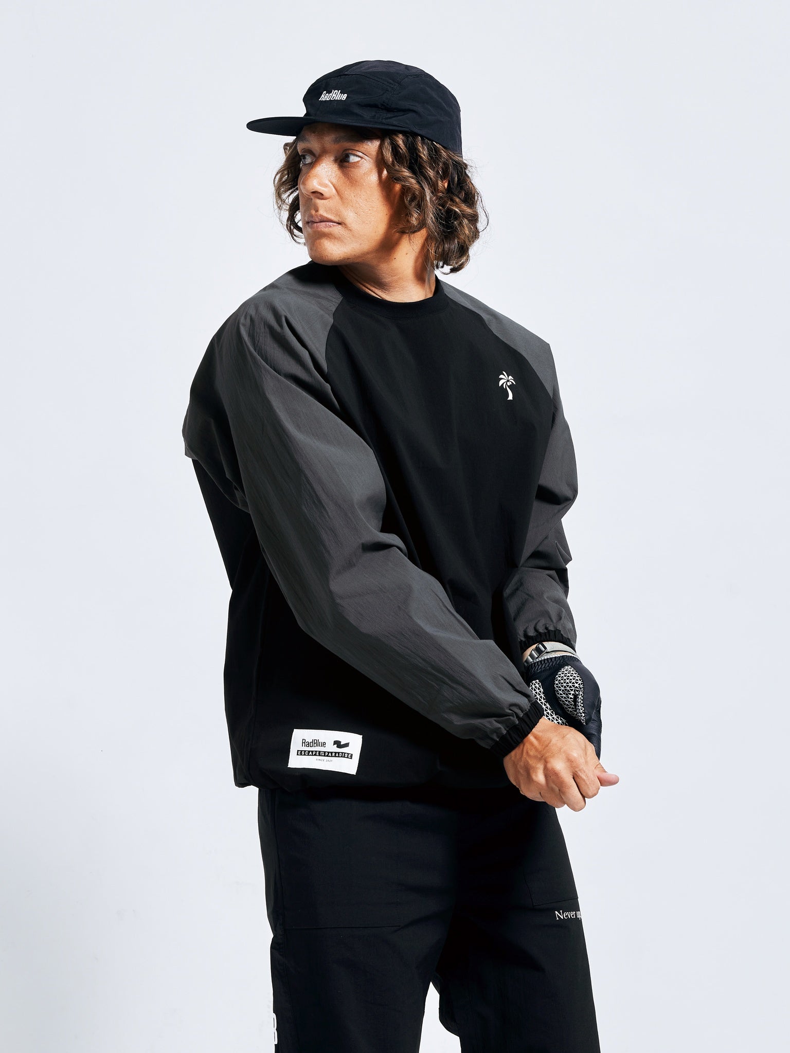 Tech cotton nylon pullover