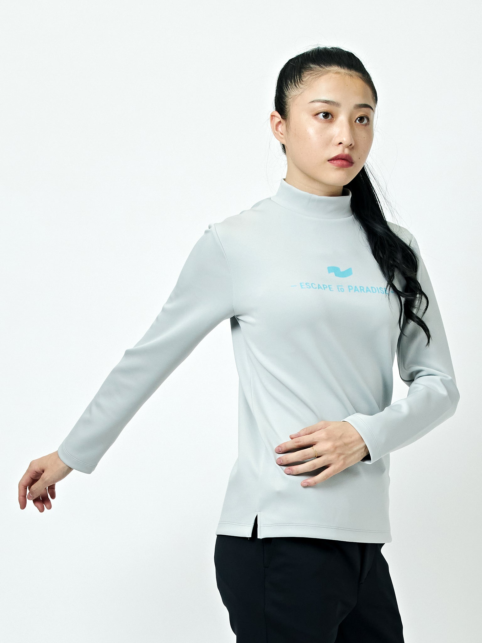 WSウルトラストレッチ モックネック ロングスリーブシャツ2