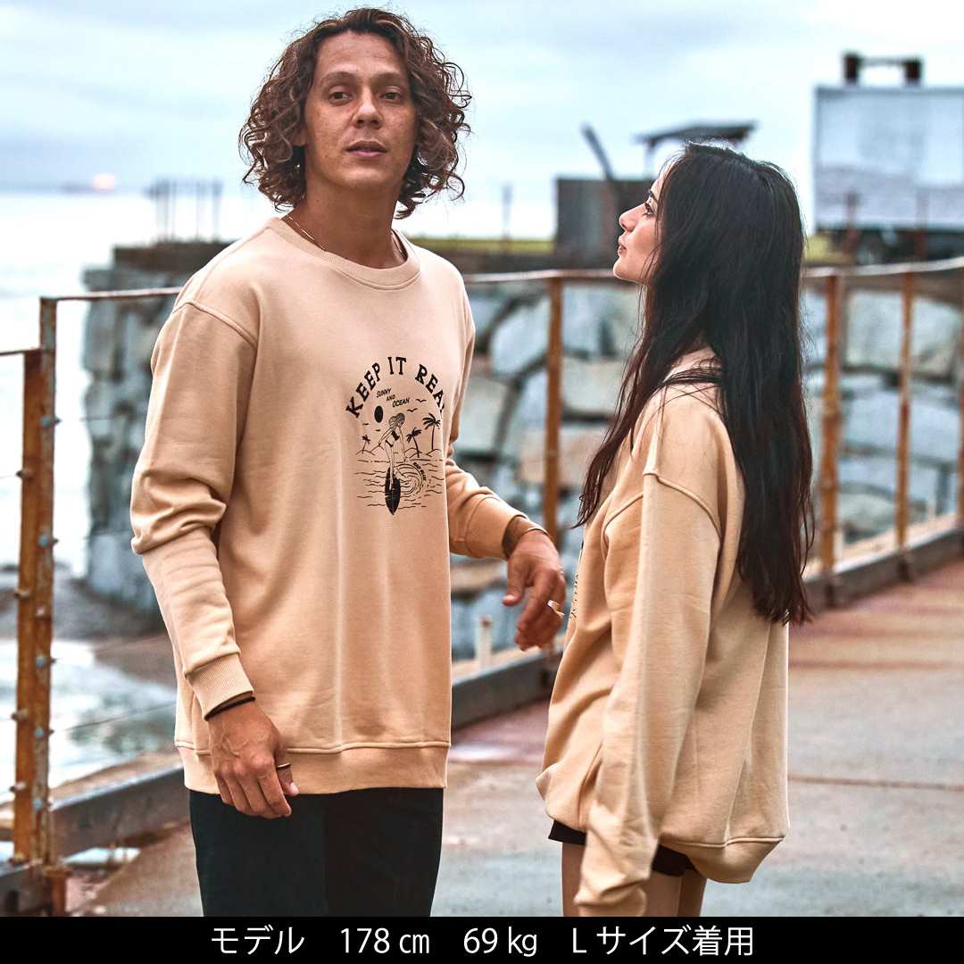スーピマコットン スウェットシャツ【SURF GIRL】