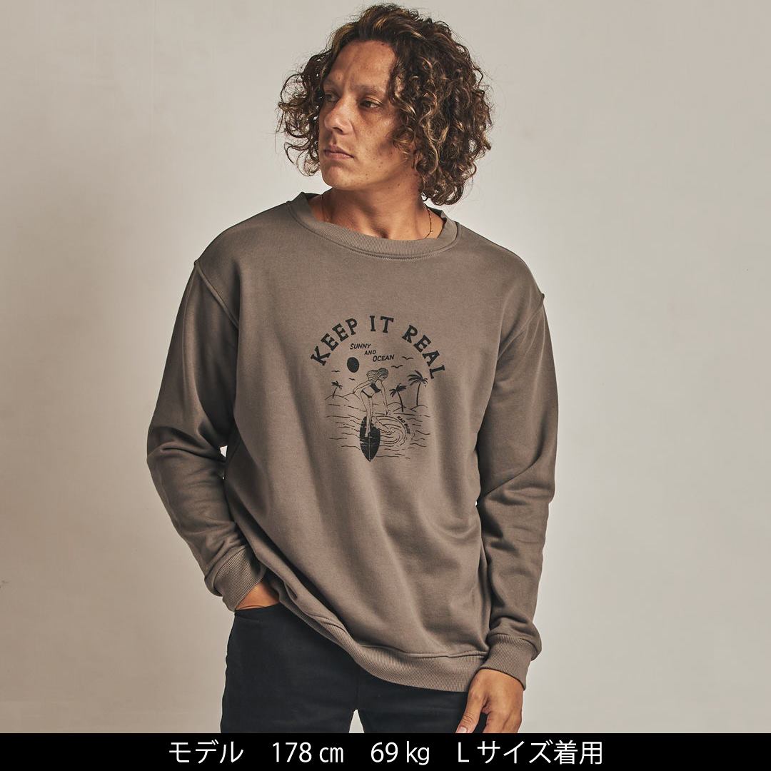 スーピマコットン スウェットシャツ【SURF GIRL】