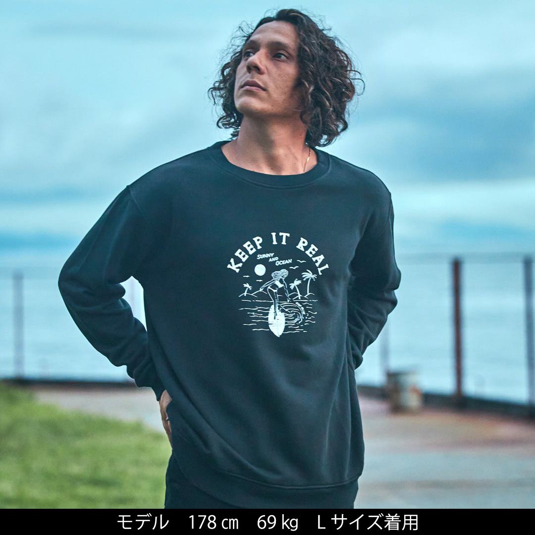 スーピマコットン スウェットシャツ【SURF GIRL】