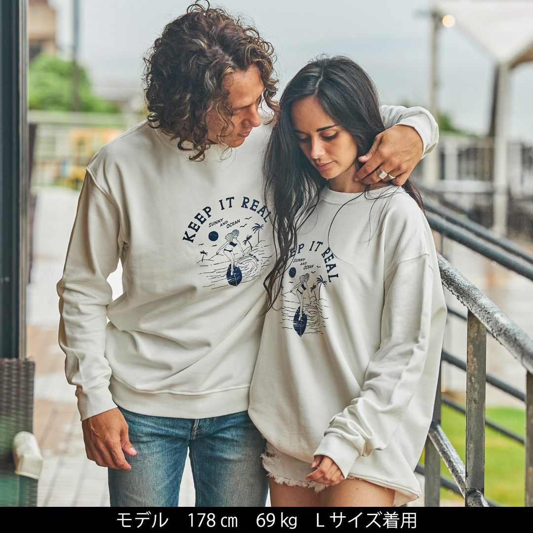 スーピマコットン スウェットシャツ【SURF GIRL】
