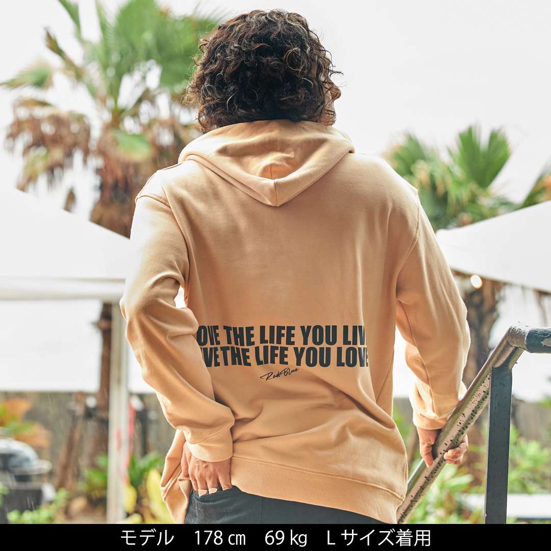 スーピマコットン スウェットパーカー【LOVE THE LIFE】