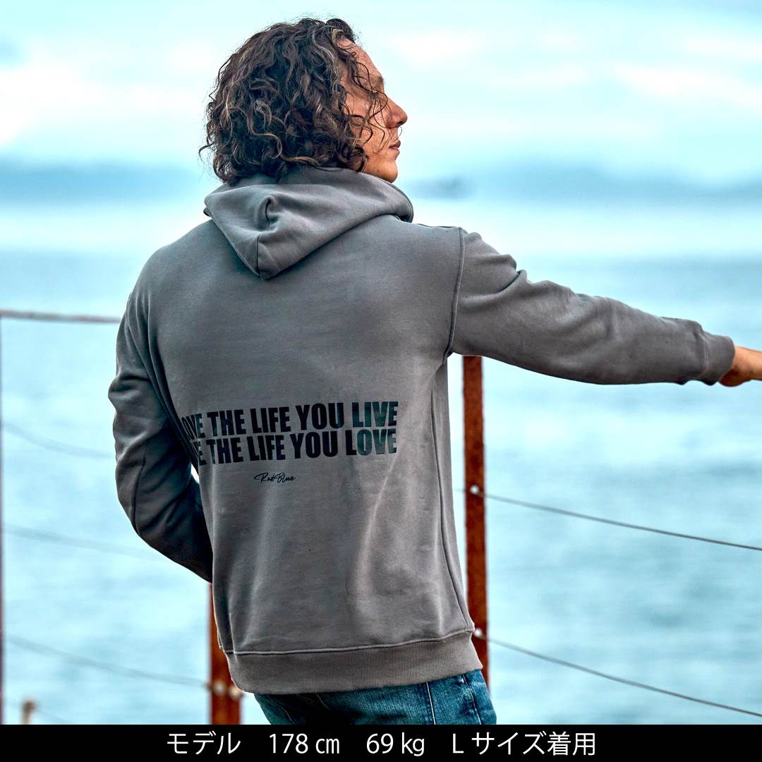 スーピマコットン スウェットパーカー【LOVE THE LIFE】