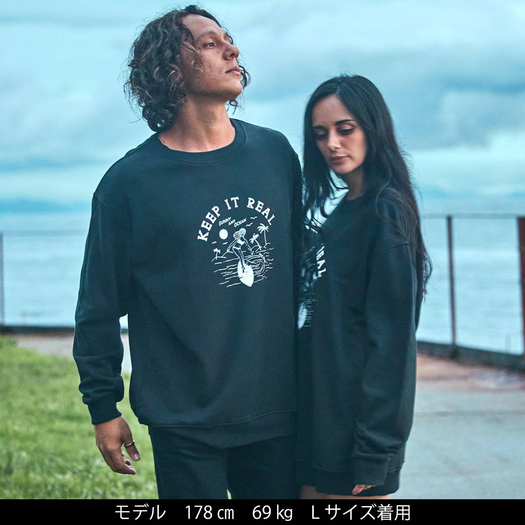 スーピマコットン スウェットシャツ【SURF GIRL】