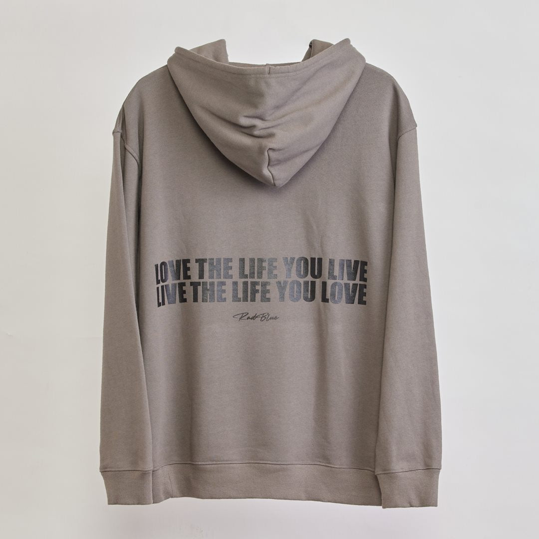 スーピマコットン スウェットパーカー【LOVE THE LIFE】