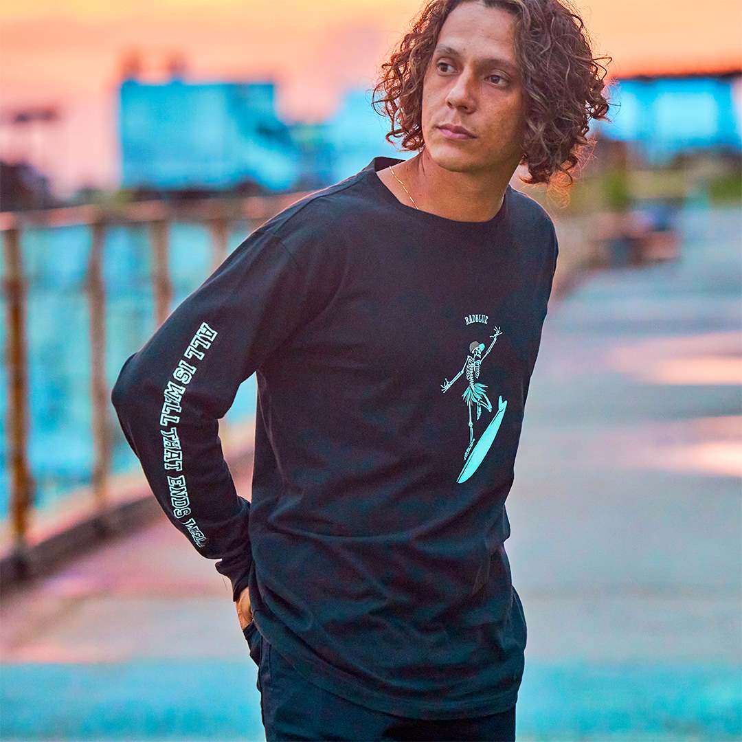 OEコットン ロングスリーブTシャツ【SKULL SURF】