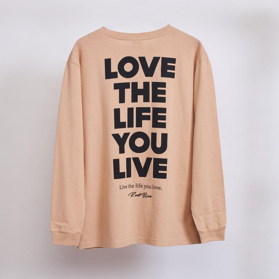 OEコットン ロングスリーブTシャツ【LOVE THE LIFE】