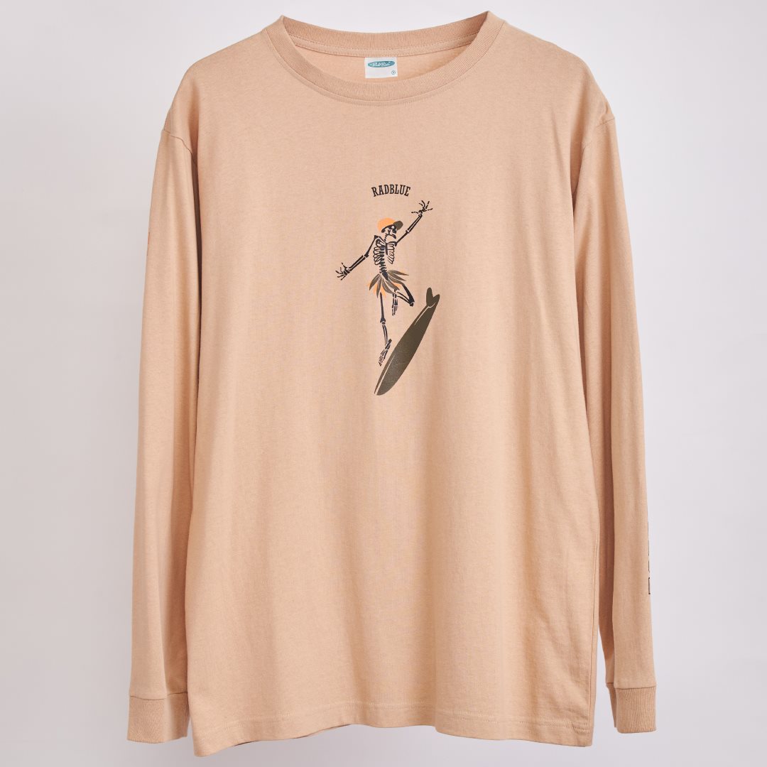 OEコットン ロングスリーブTシャツ【SKULL SURF】