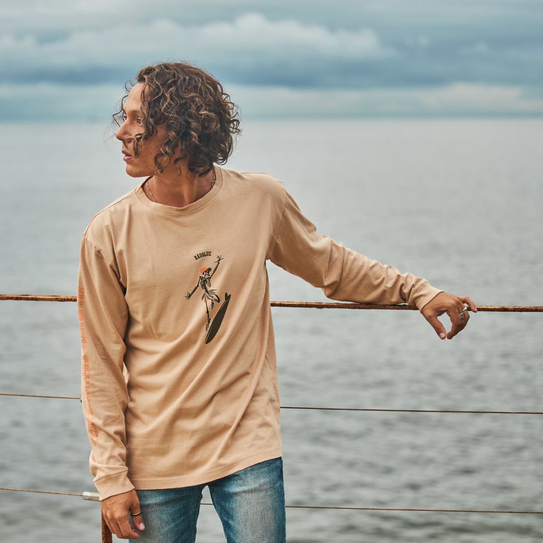 OEコットン ロングスリーブTシャツ【SKULL SURF】
