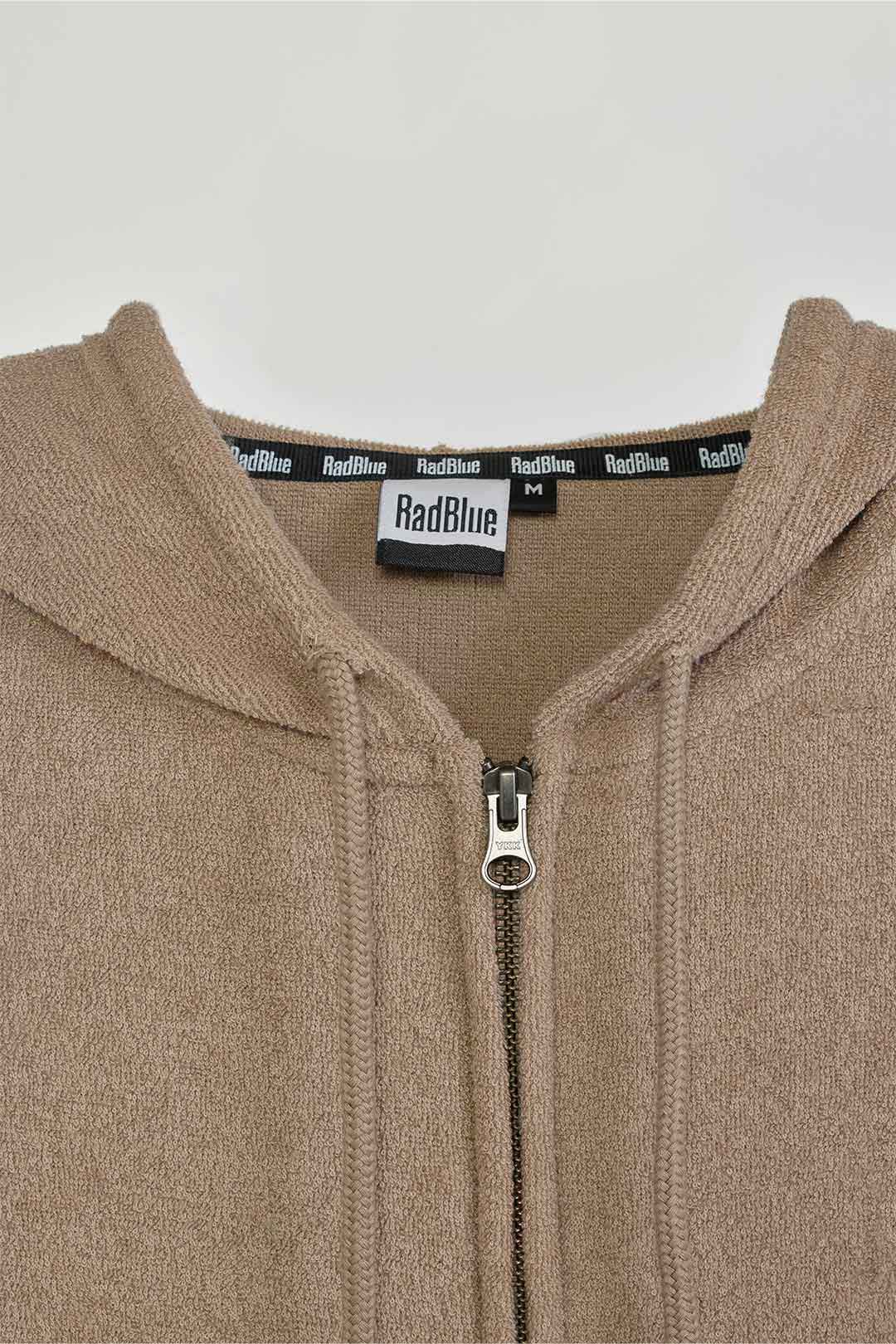 3D pile zip hoodie