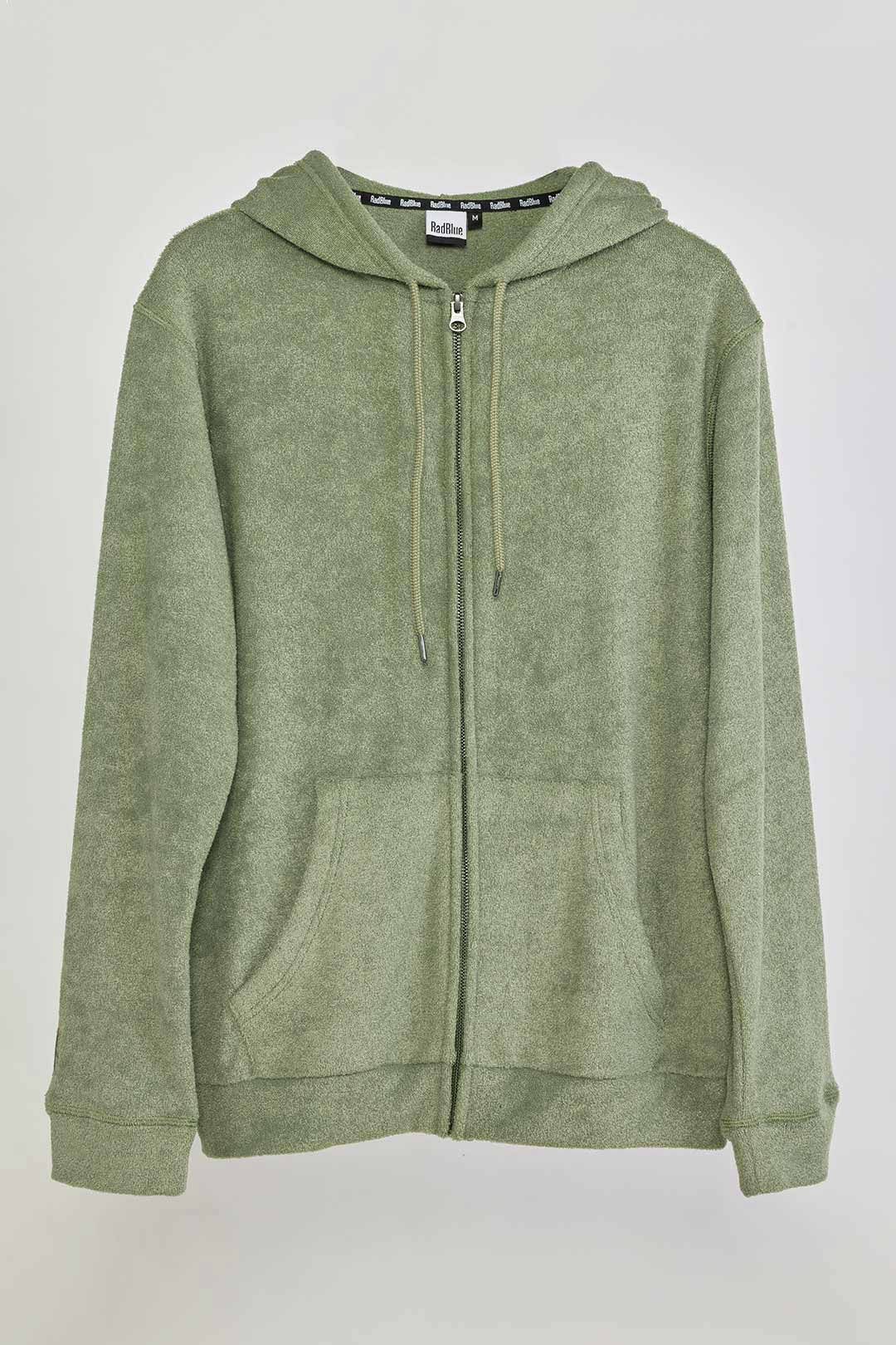 3D pile zip hoodie