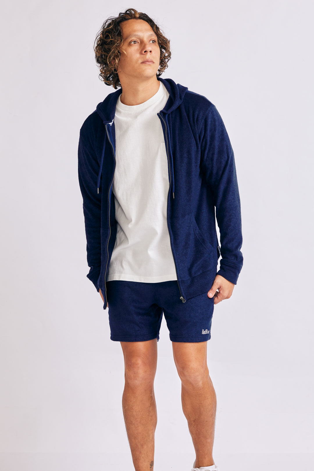 3D pile zip hoodie