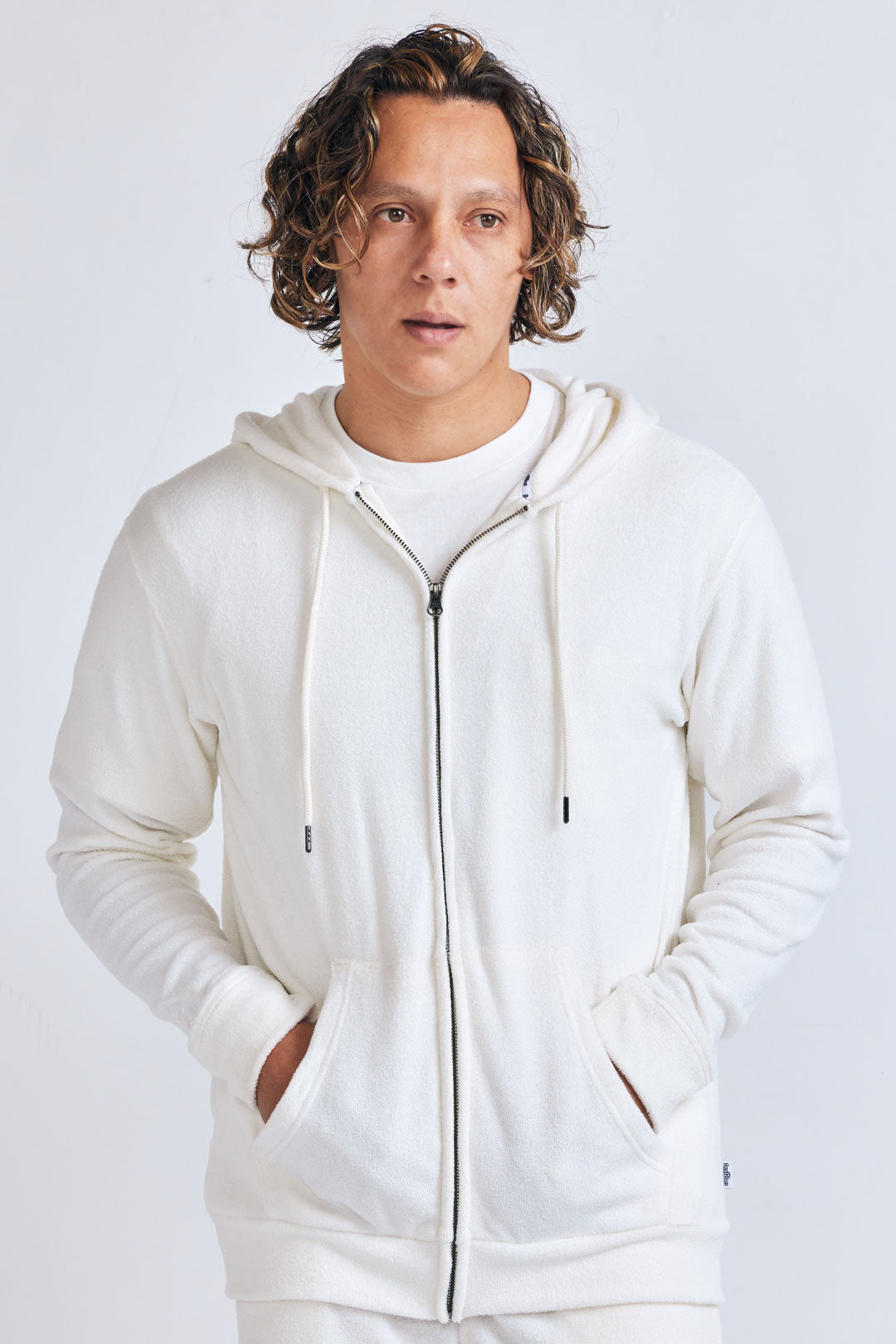3D pile zip hoodie