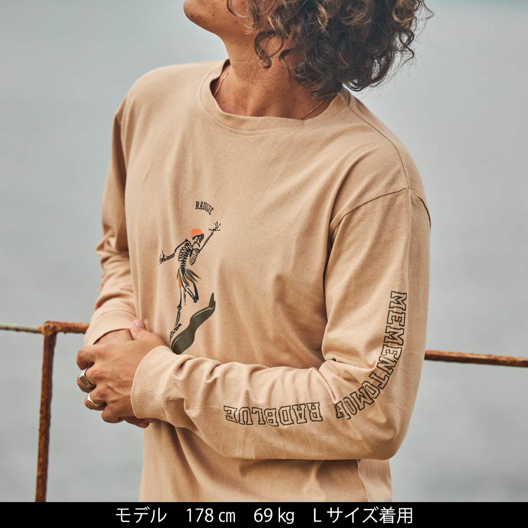 OEコットン ロングスリーブTシャツ【SKULL SURF】