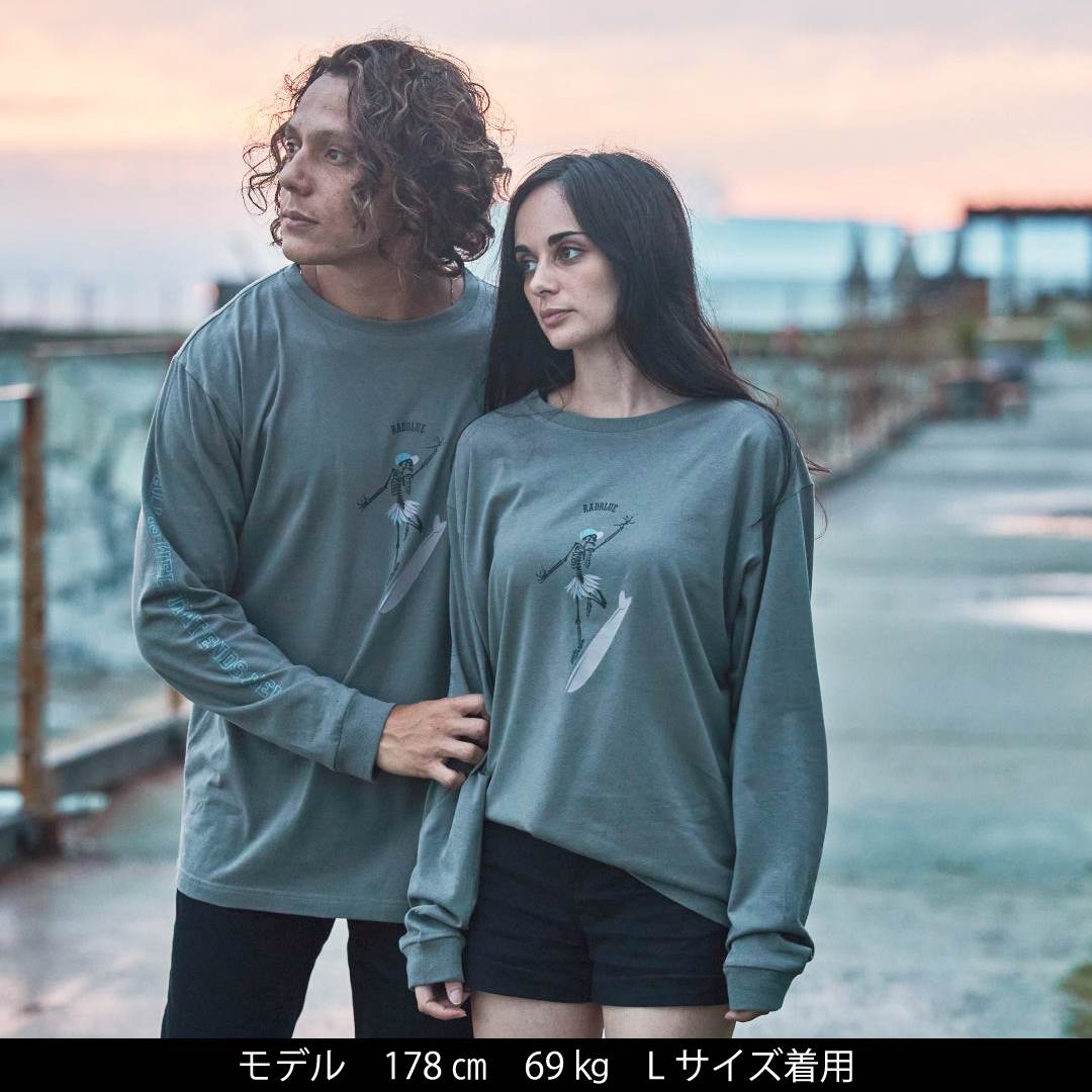 OEコットン ロングスリーブTシャツ【SKULL SURF】