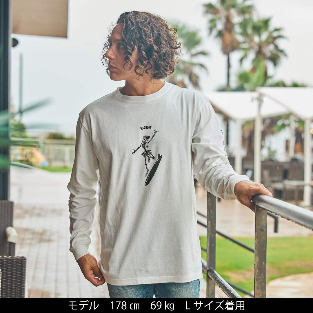 OEコットン ロングスリーブTシャツ【SKULL SURF】