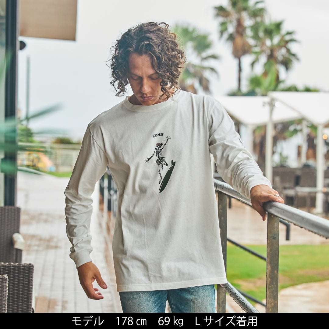 OEコットン ロングスリーブTシャツ【SKULL SURF】