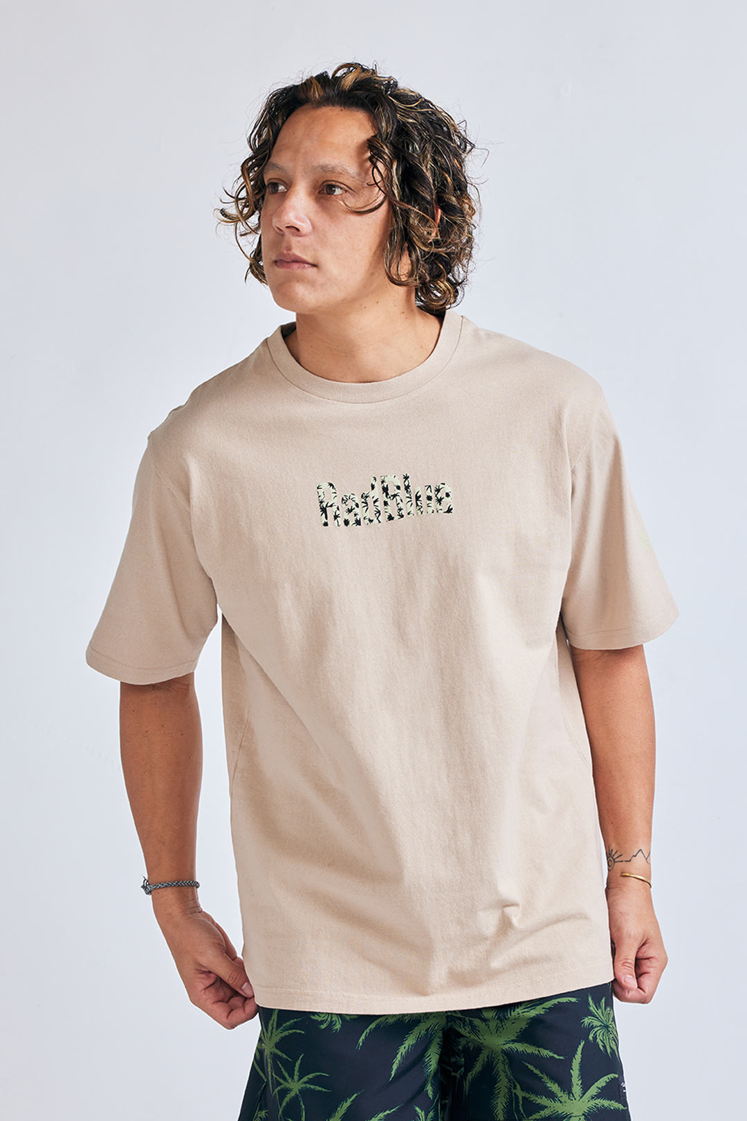 OEコットン 半袖メンズTシャツ【Palm】
