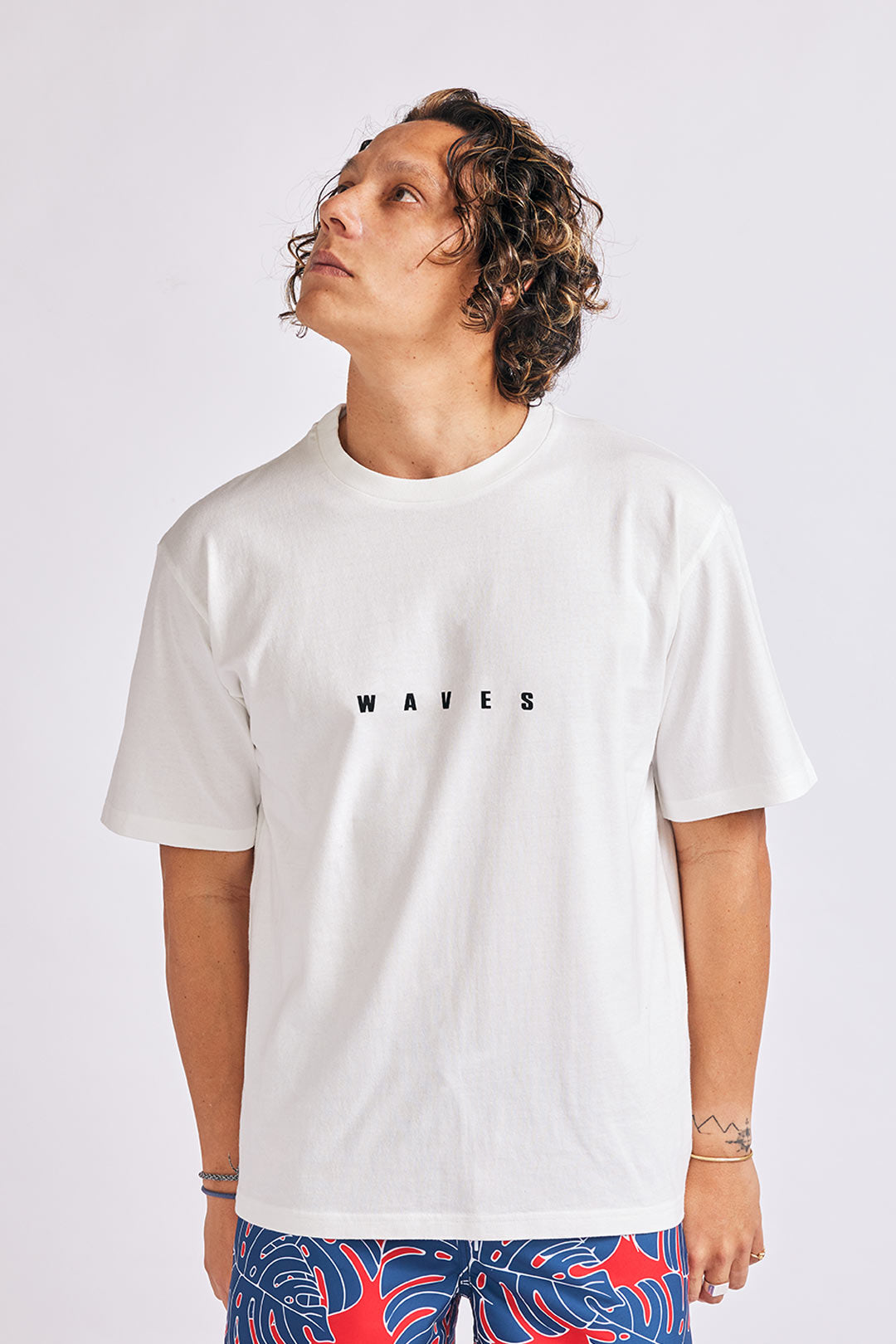 OEコットン 半袖メンズTシャツ【WAVES】