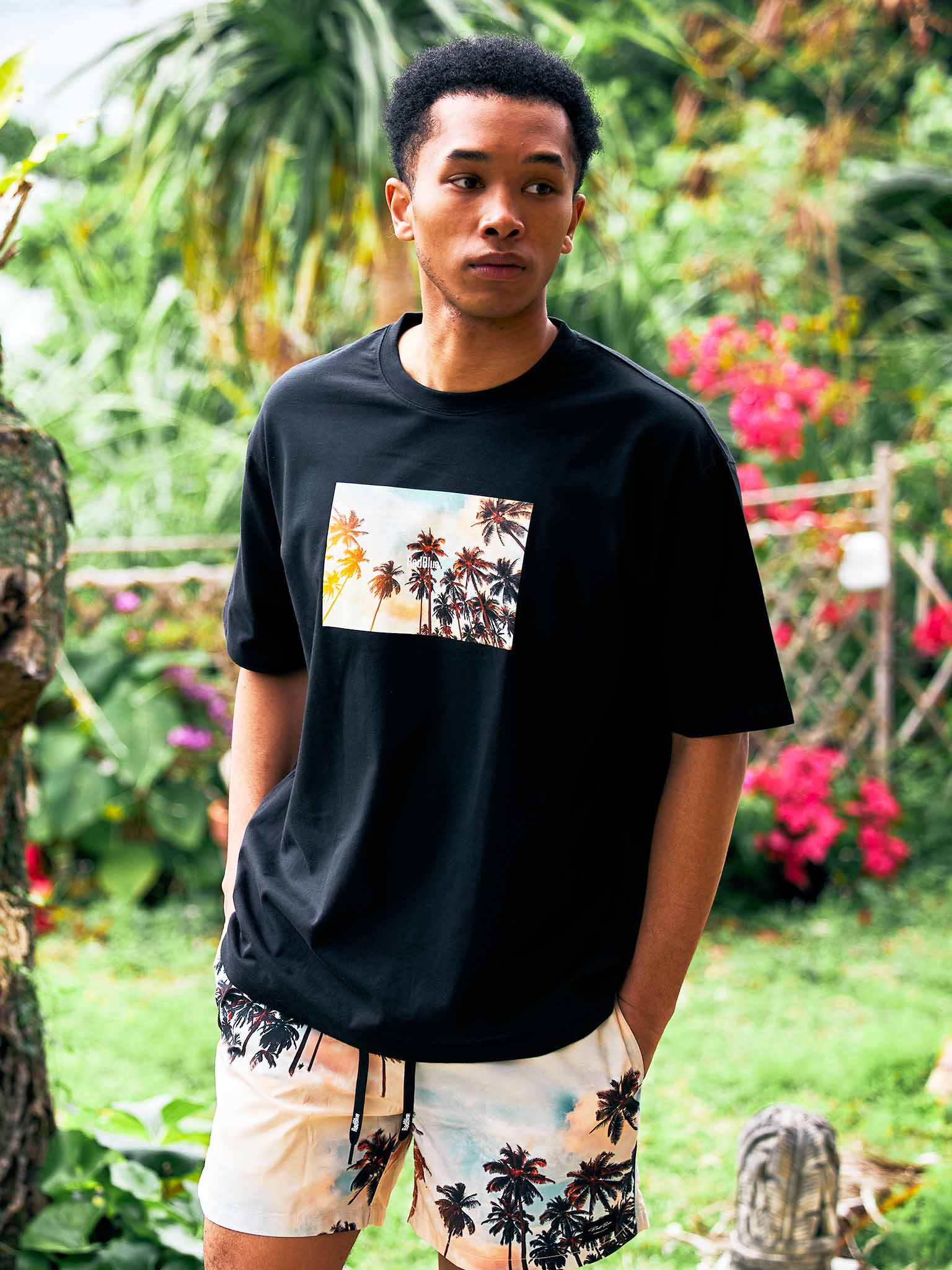 DrySilkyCotton® Tシャツ  【Sunset palm】