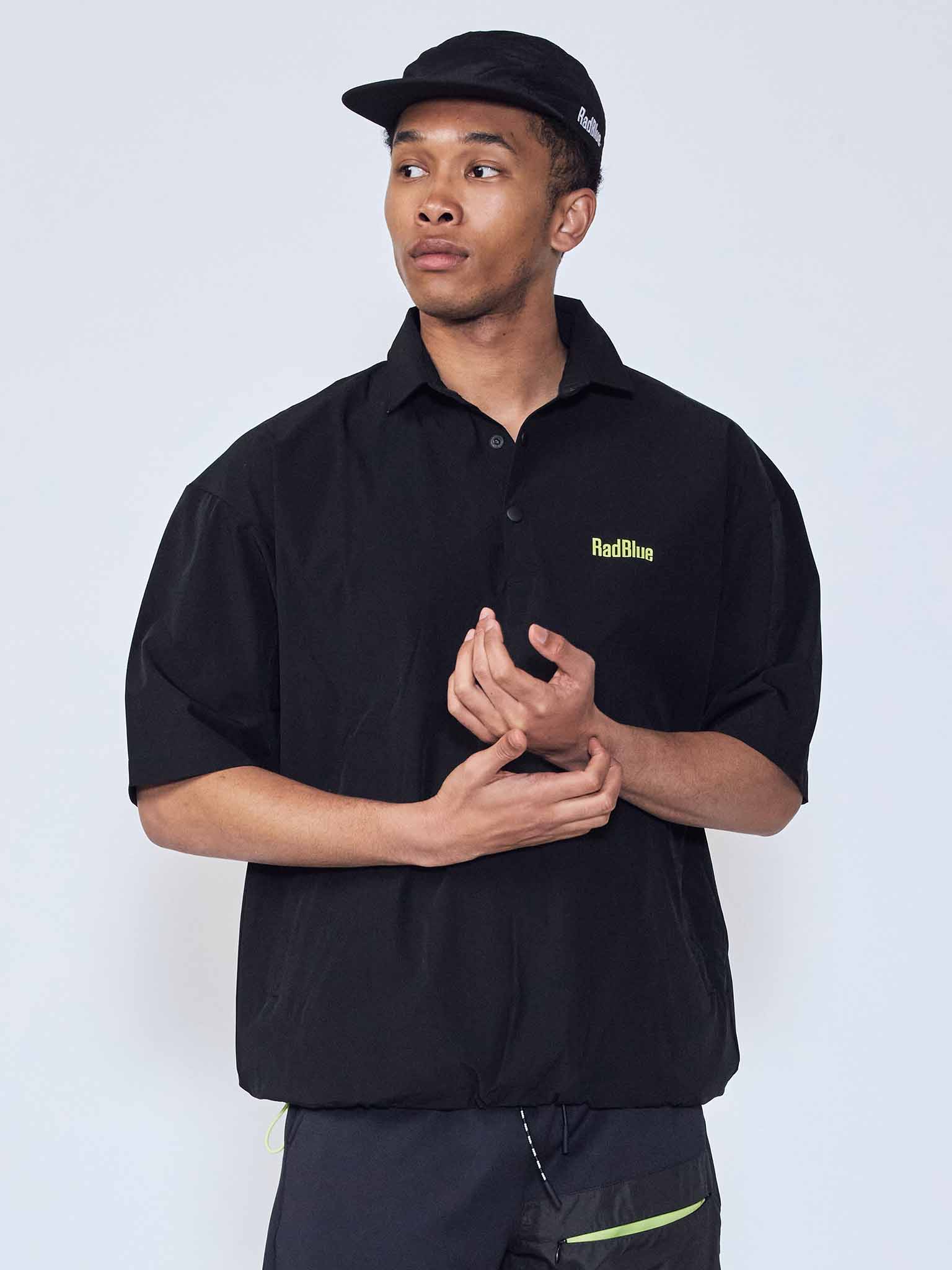 Stretch nylon over polo shirt