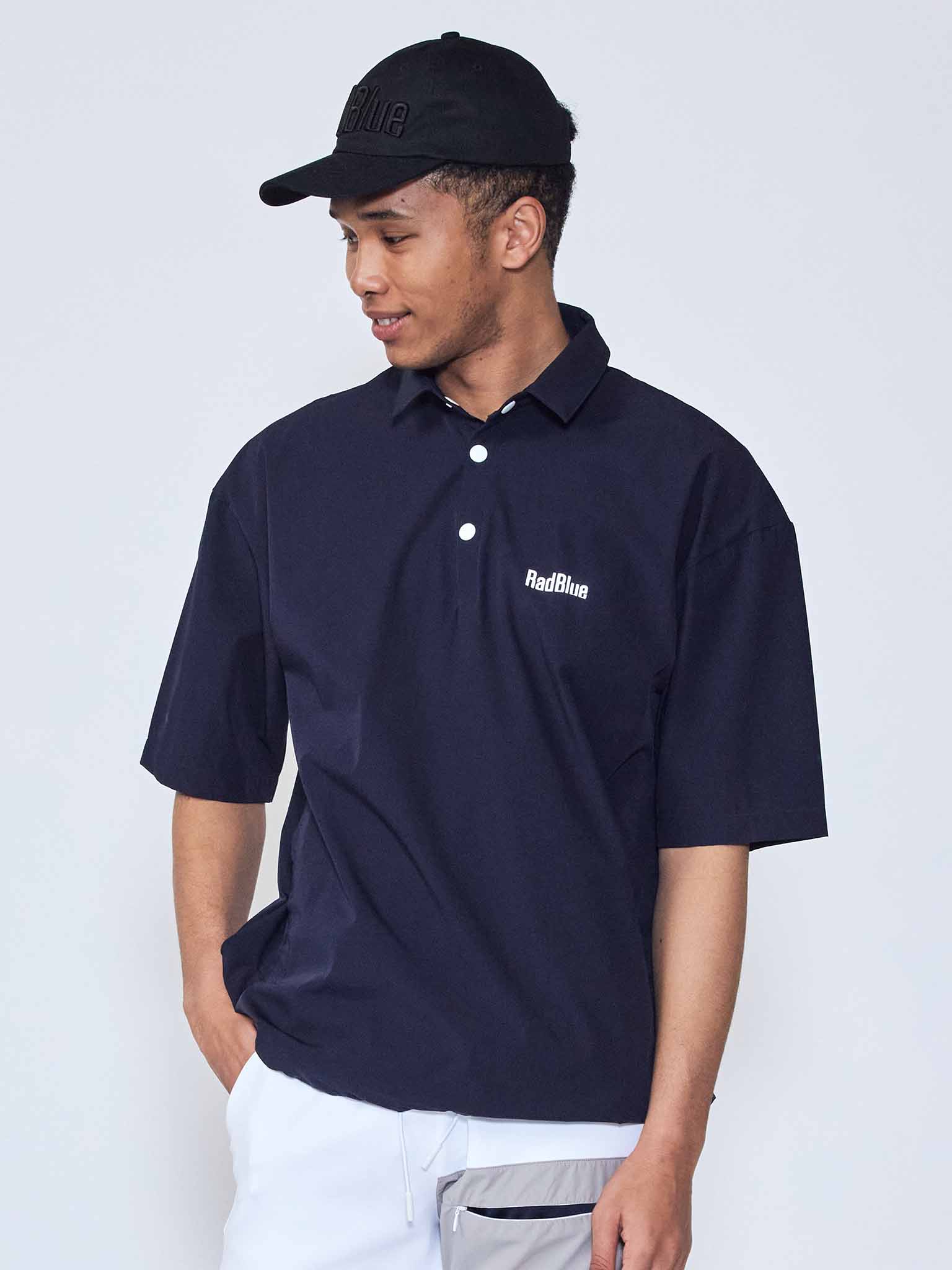 Stretch nylon over polo shirt