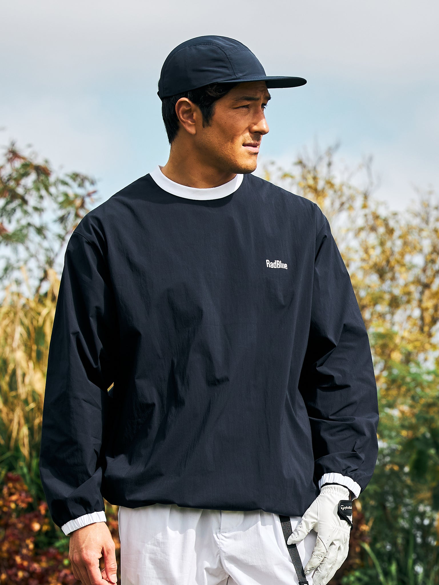 Tech cotton nylon pullover [logo]