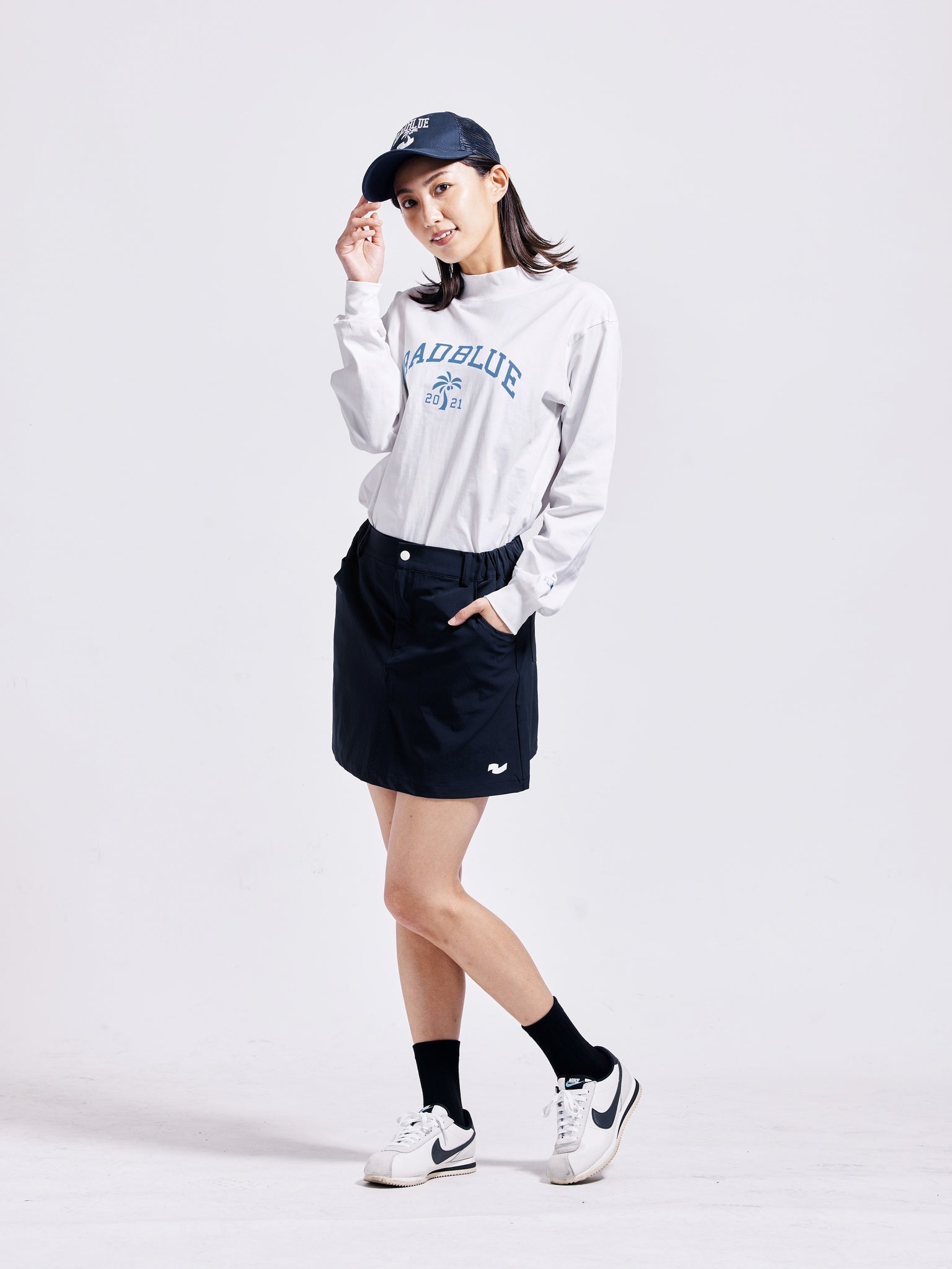 Women's DrySilkyCotton®モックネックロングスリーブ
