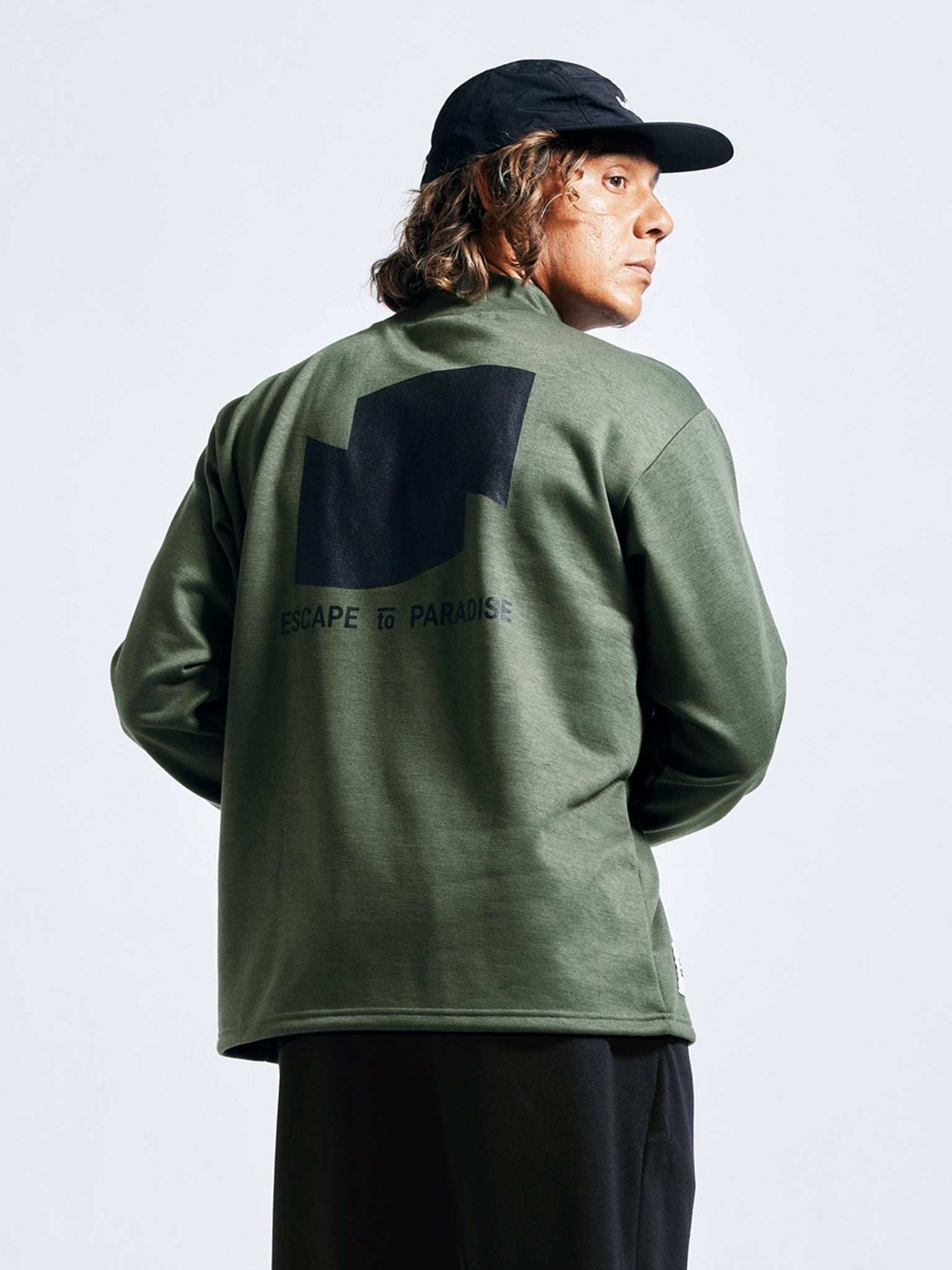 Wool Touch Mock Neck Long Sleeve