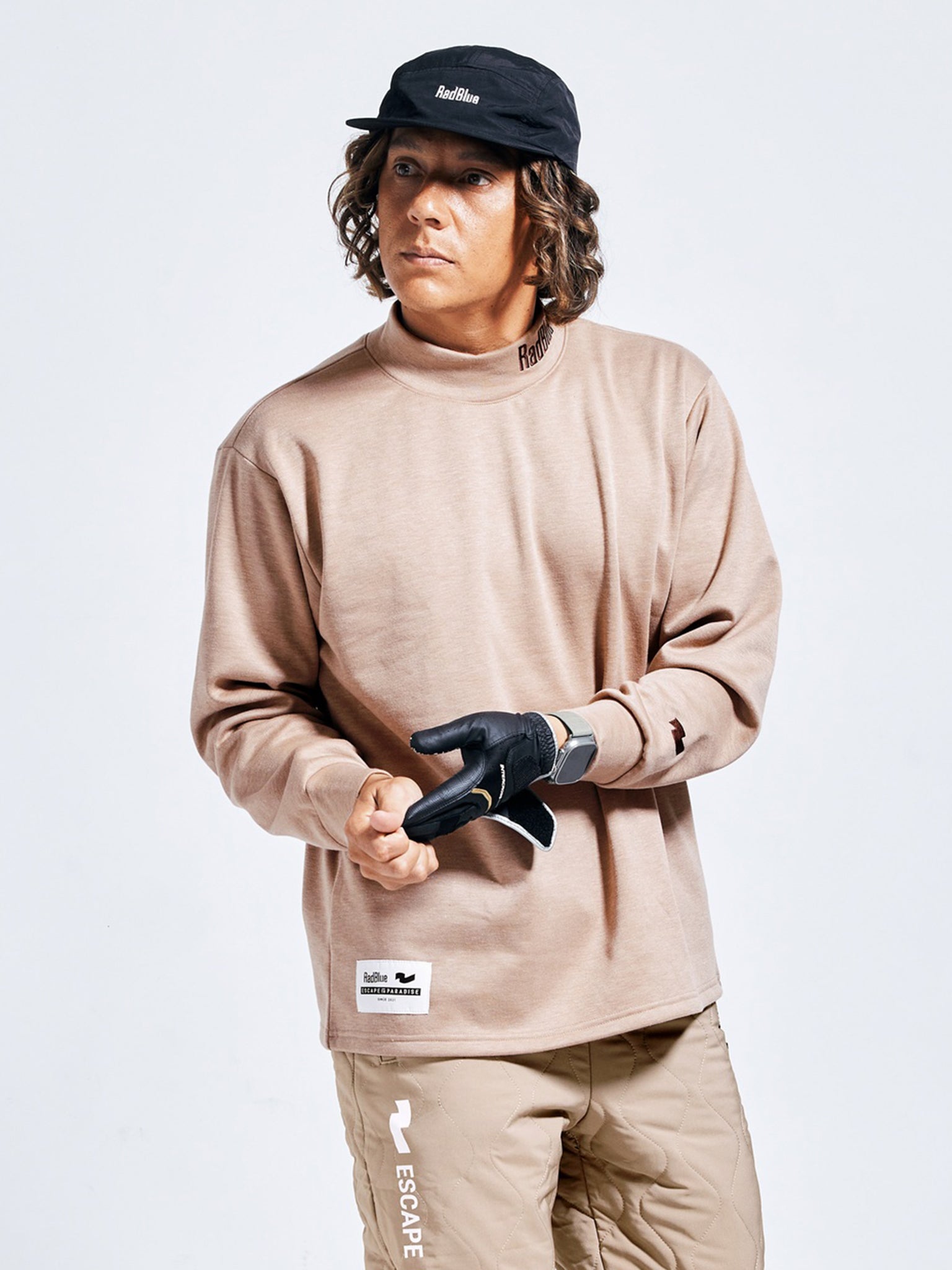 Wool Touch Mock Neck Long Sleeve