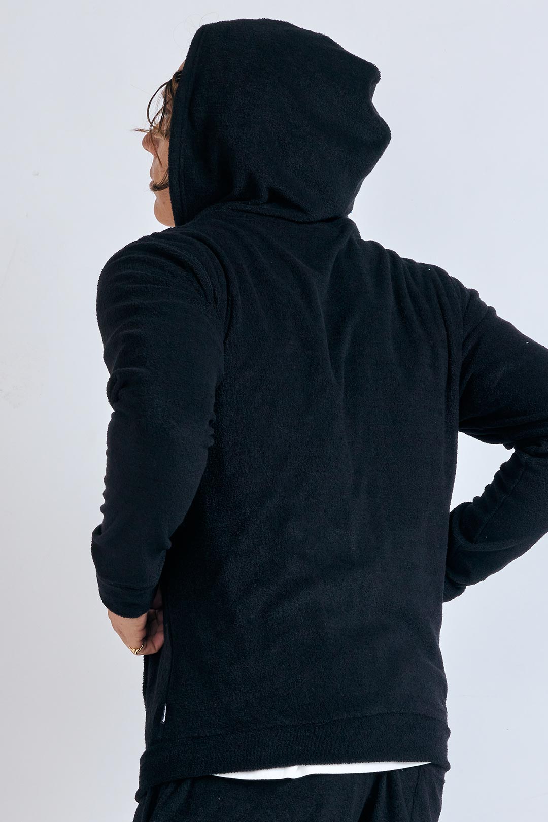 3D pile zip hoodie