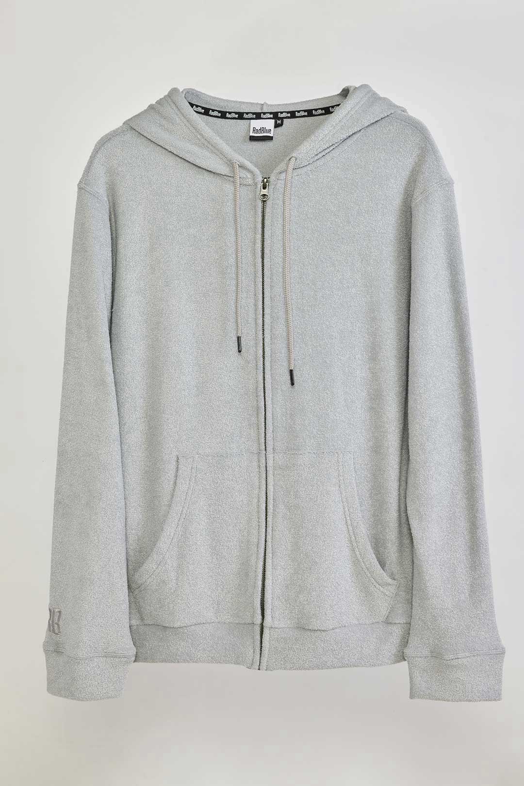 3D pile zip hoodie