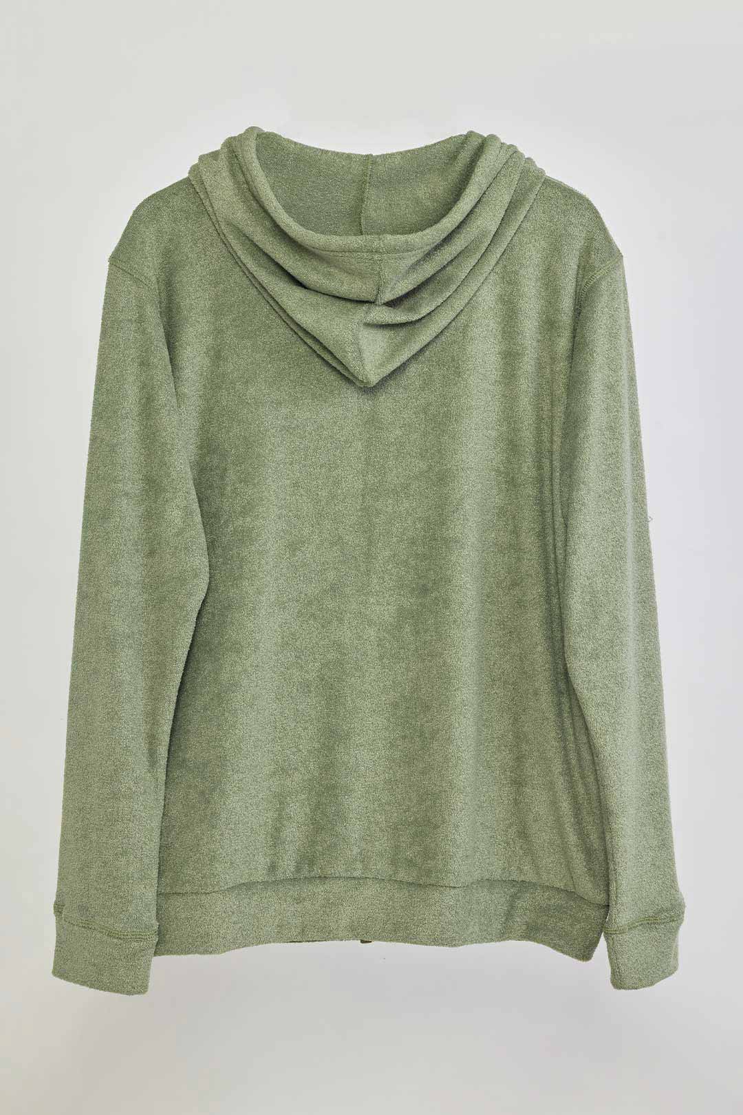 3D pile zip hoodie