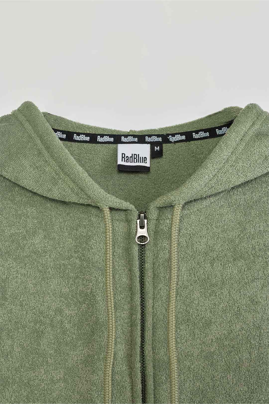 3D pile zip hoodie