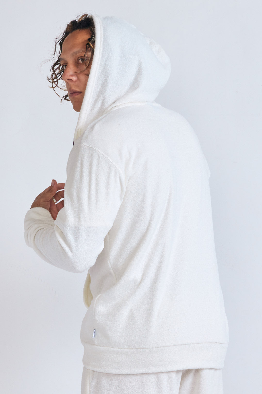 3D pile zip hoodie