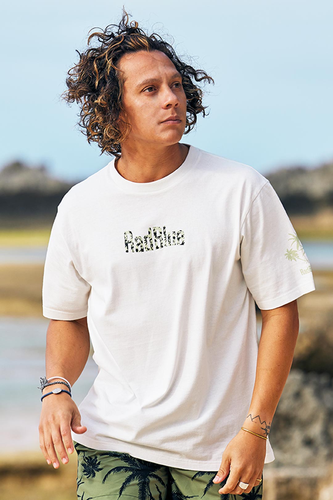 OEコットン 半袖メンズTシャツ【Palm】