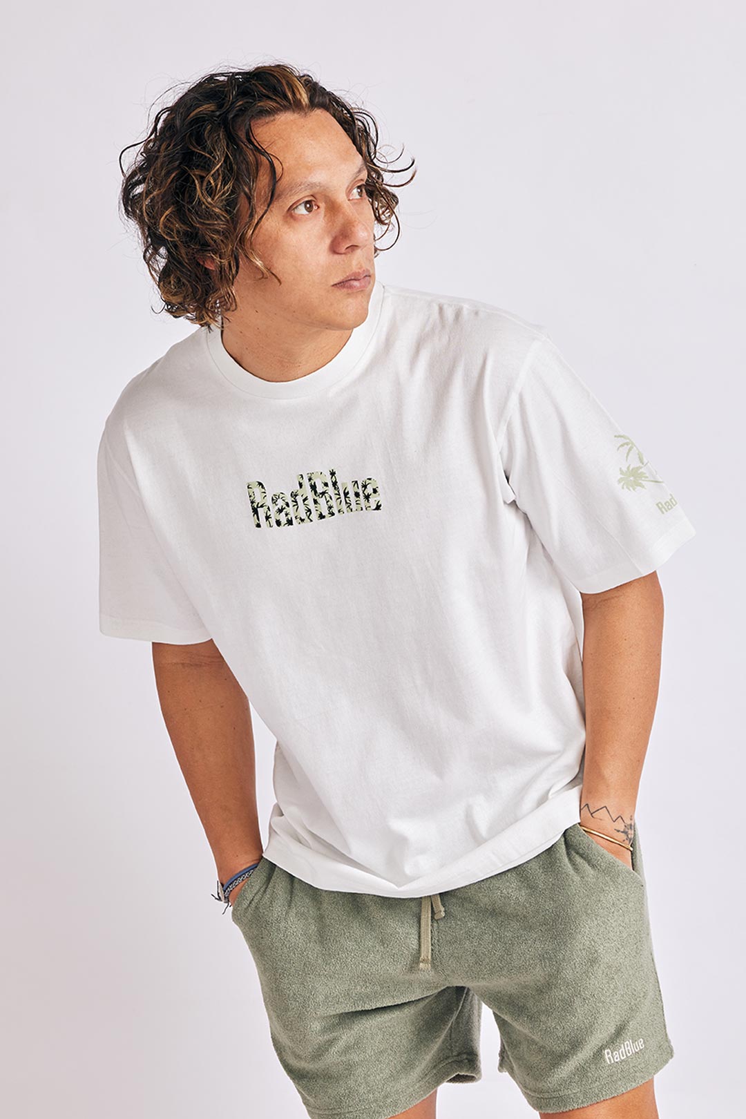 OEコットン 半袖メンズTシャツ【Palm】